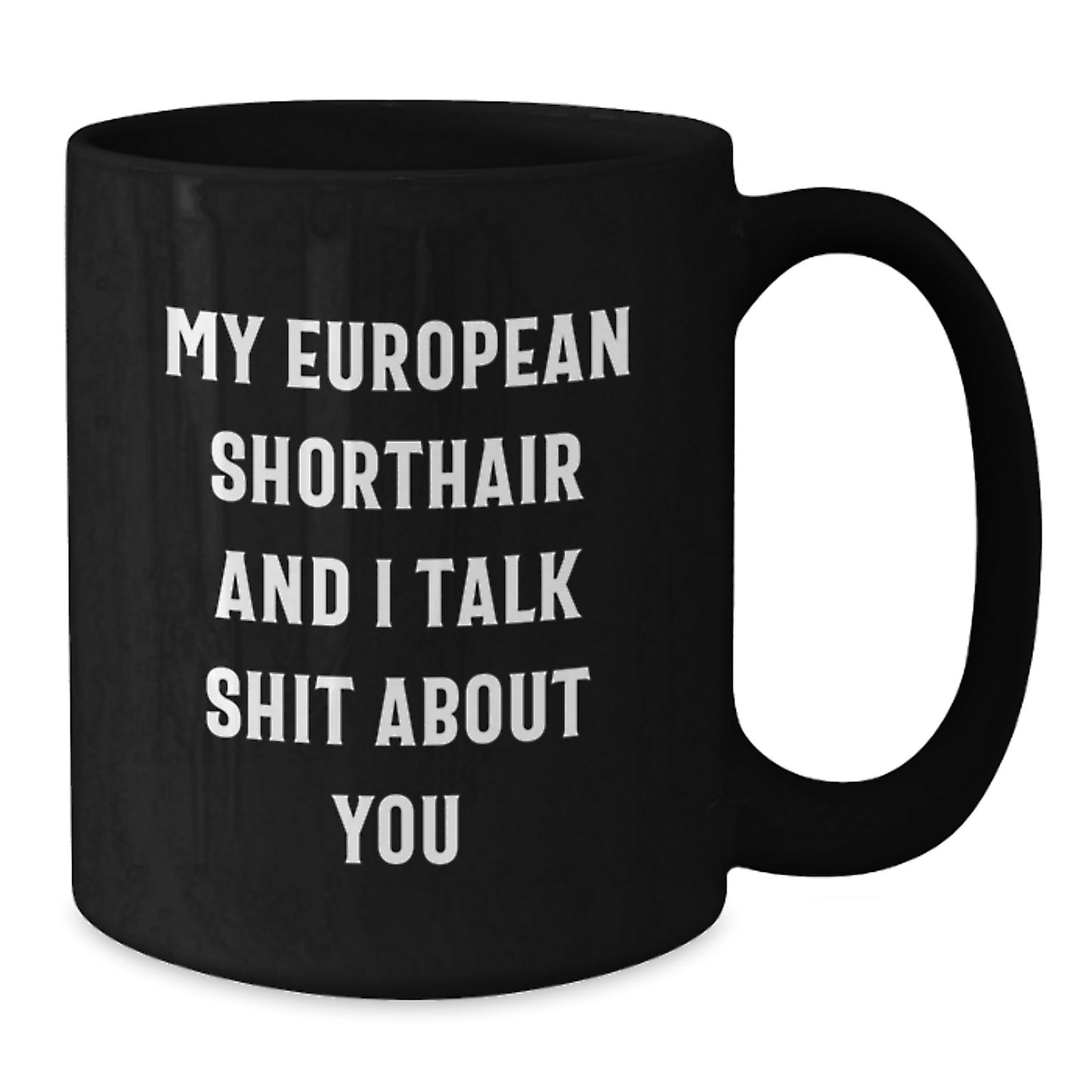 Black Ceramic Coffee Mug – European Shorthair Birthday Gift - Additional