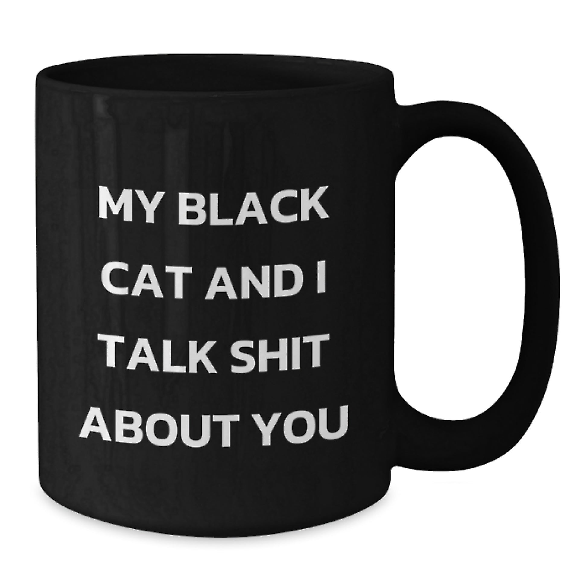 Funny Gifts from Men to Women on Mother's Day, Black Cat Black Coffee Mug, My Black Cat And I Talk Shit About You - Additional