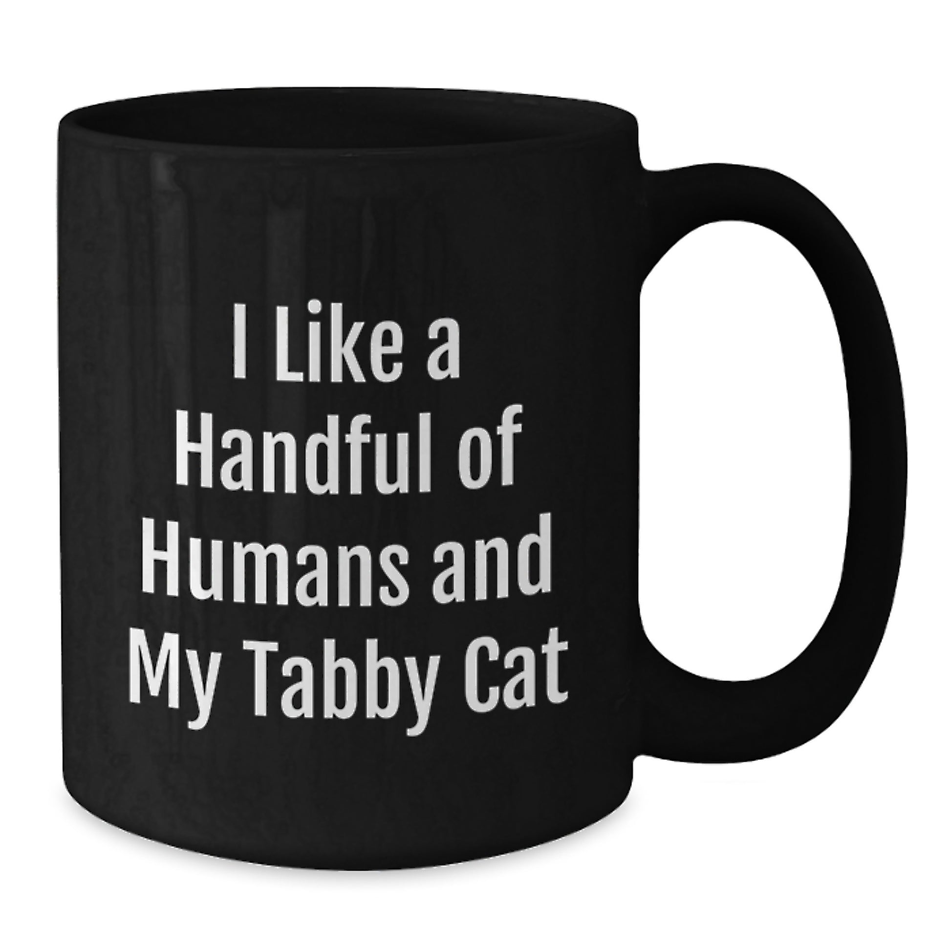 Tabby Cat Lover Funny Humor Birthday Black Coffee Mug Gifts from Friends, Unique Gift for Tabby Cat Enthusiast - Additional