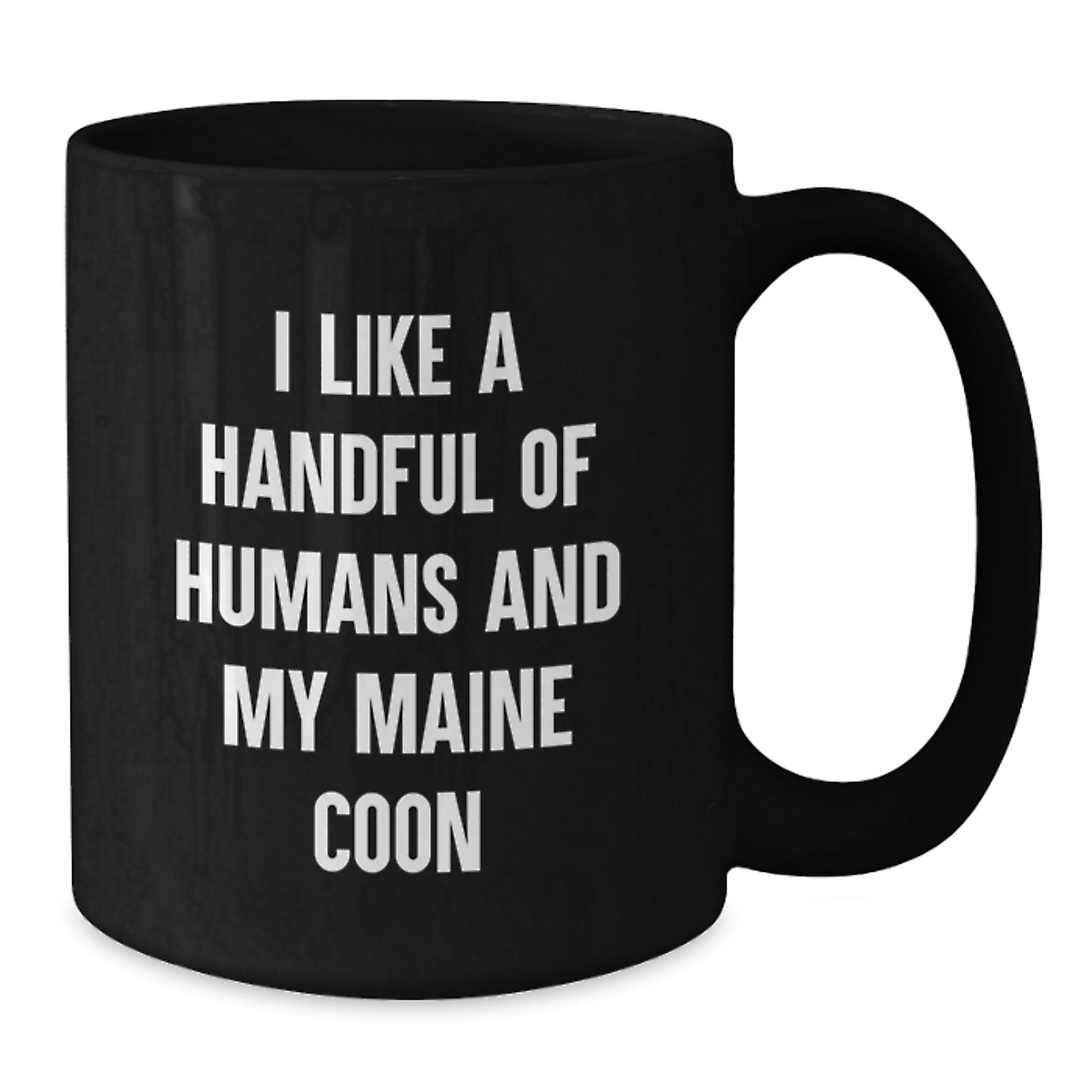 Funny Maine Coon Cat Birthday Unique Gift from Friends for Cat Lovers Black Coffee Mug - Additional