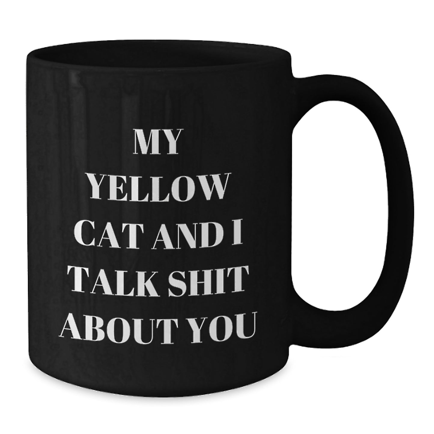 Funny Yellow Cat Mug Gifts from Family Friends for Dads on Father's Day Black Coffee Mug - Additional