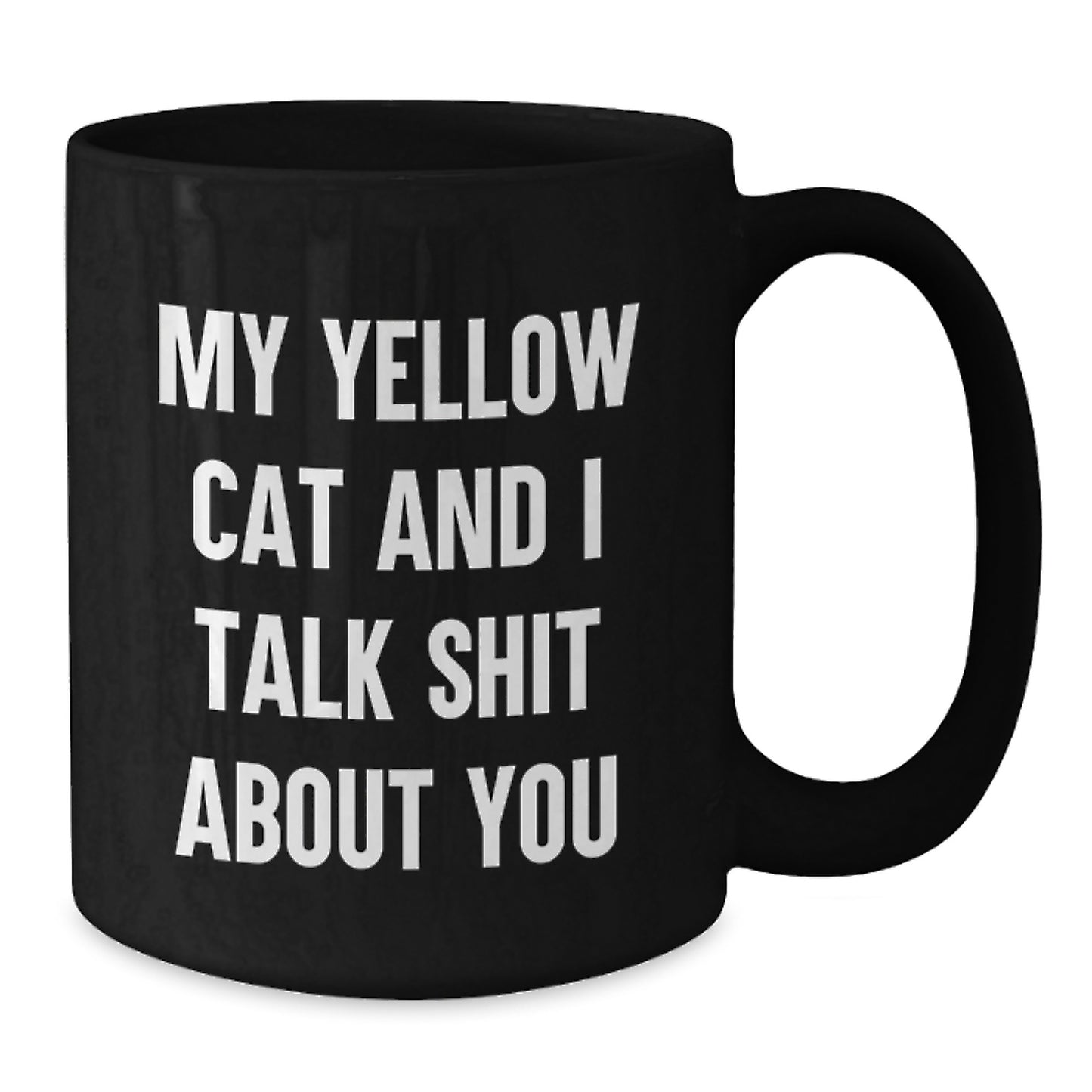 Yellow Cat Humor Funny Black Coffee Mug Gifts from Family, Friends for Dad on Father's Day - Additional