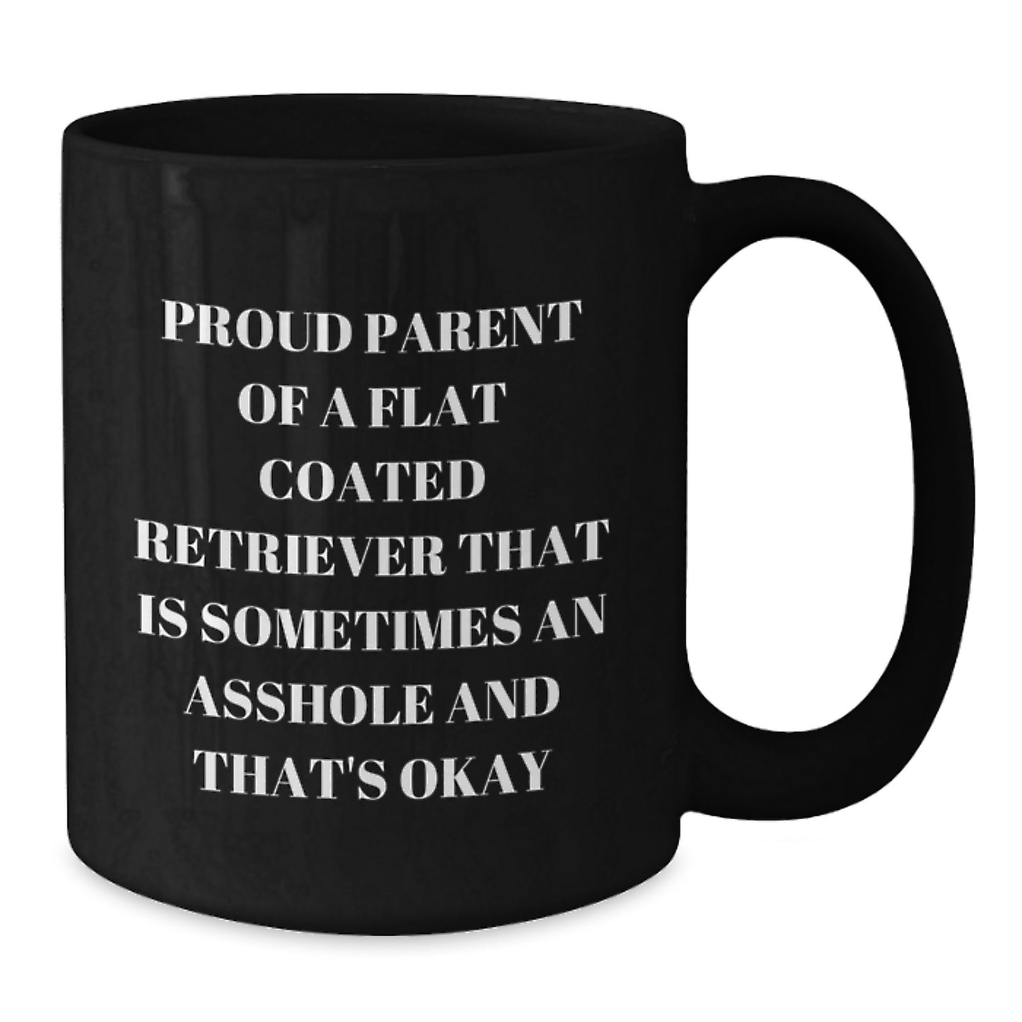 Funny Flat Coated Retriever Dog Black Coffee Mug Gift for Mom on Mother's Day from Daughter - Additional