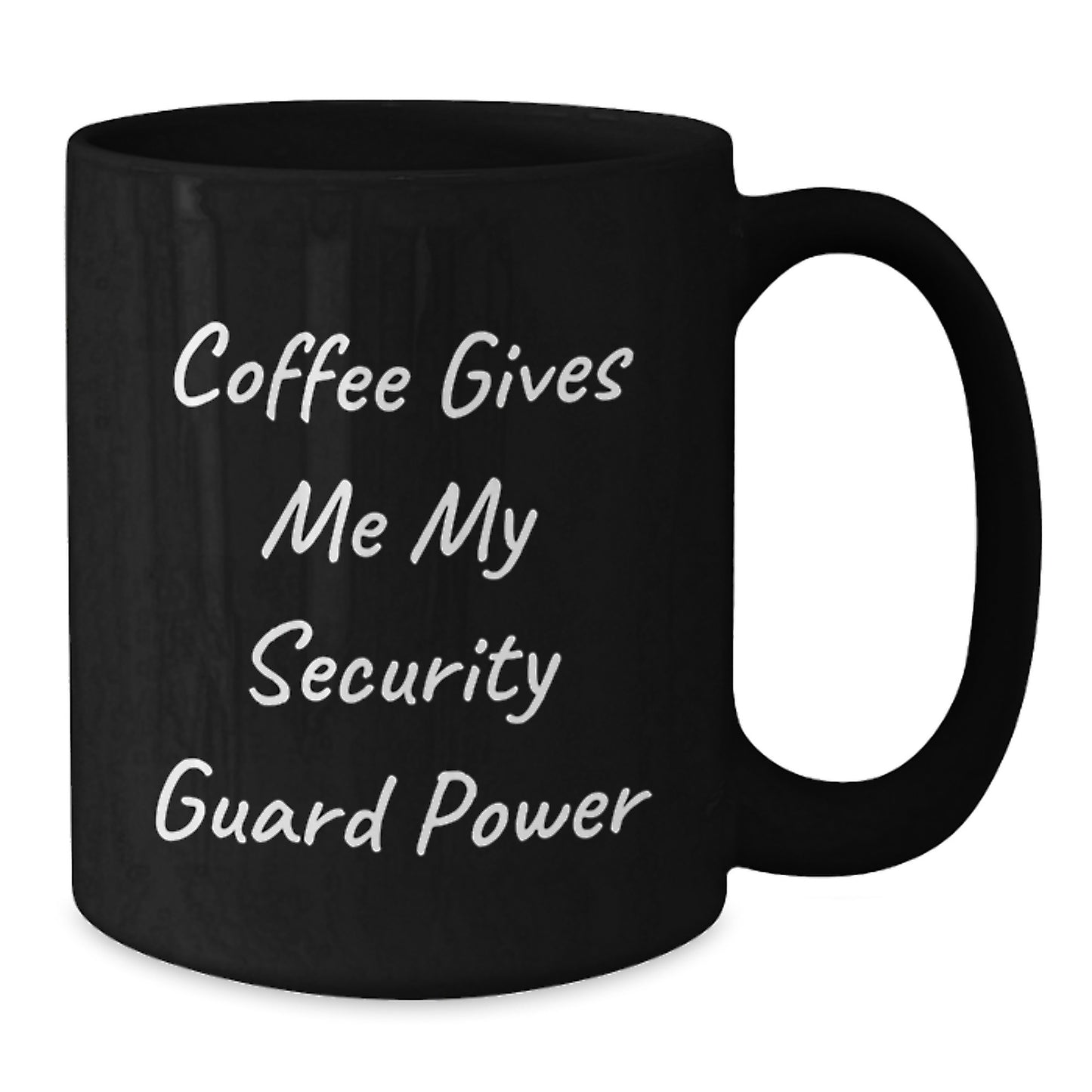 Funny Security Guard Gifts for Men, Black Coffee Mug with Security Guard Power - Gifts from Friends, Coworkers, Family - Additional