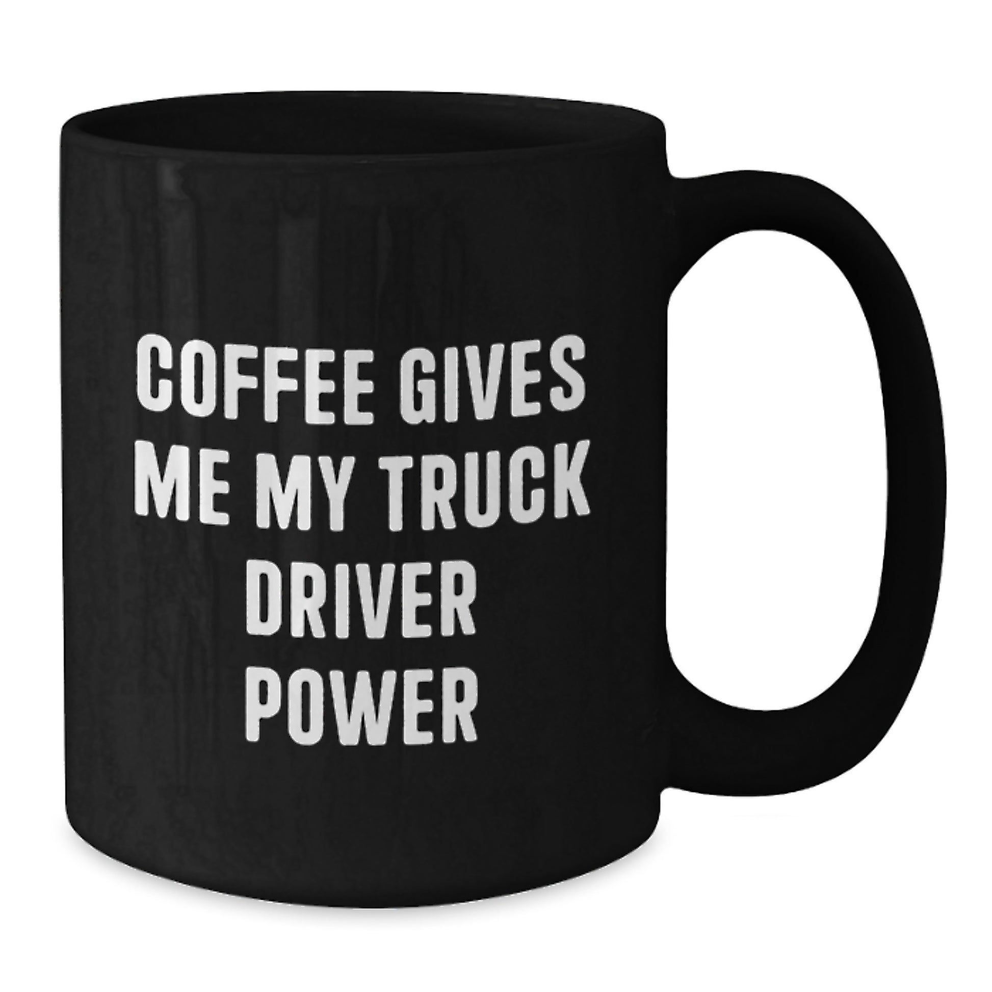 Funny Truck Driver Gifts for Men - Black Coffee Mugs with 'Coffee Gives Me My Truck Driver Power' Quote, Great for Truckers, Graduation Unique Gifts for Friends, Coworkers, Family - Additional