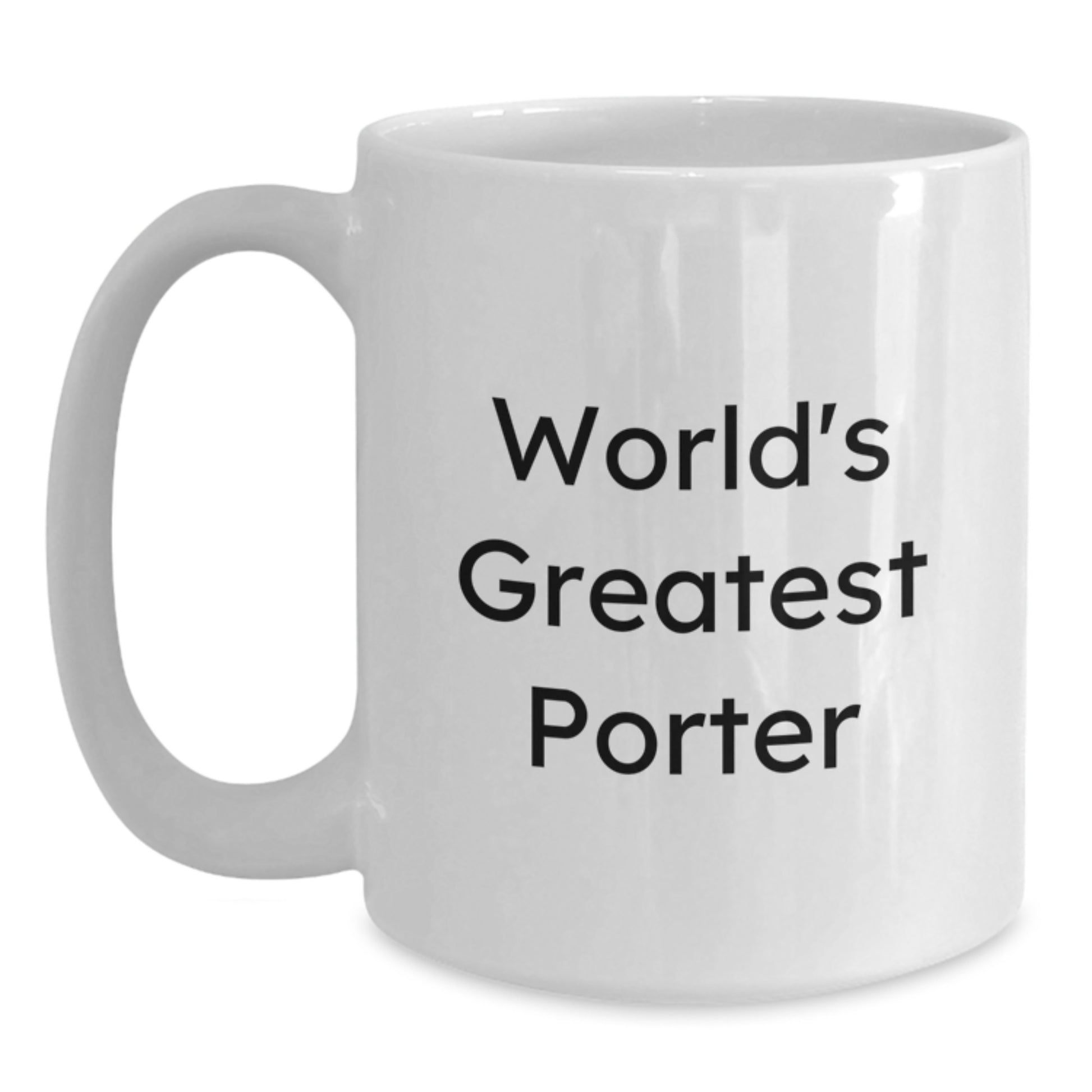Porter Keepsake White Coffee Mug for Him Birthday Gift Ceramic - Main