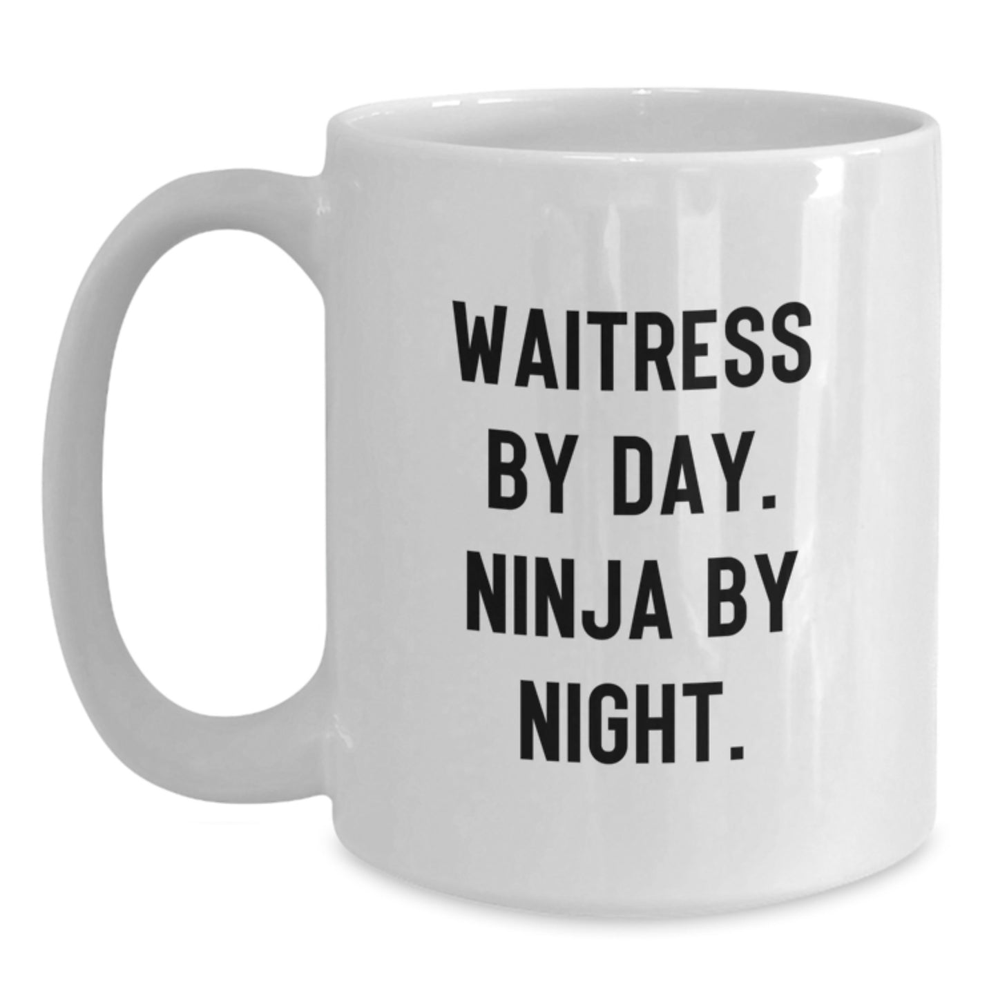 Funny Waitress Gifts for Friends, White Coffee Mug for Graduation Unique Presents from Women - Main