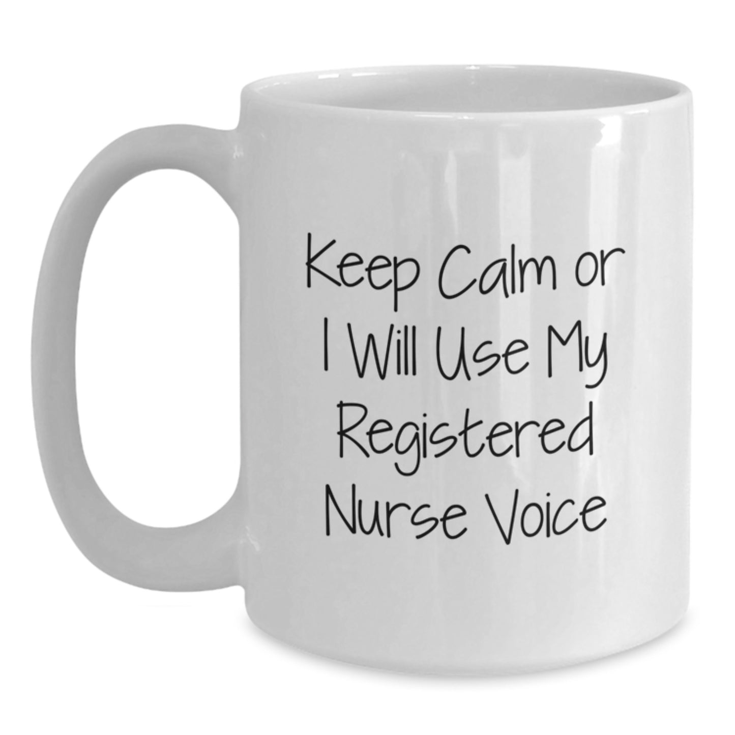 Funny Registered Nurse Gifts for Men - Gifts from Mom, Keep Calm or I'll Use My Registered Nurse Voice Graduation Unique Mugs for Registered Nurses - Main