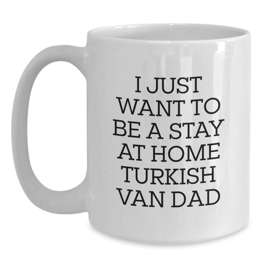 Gifts from Men, Funny Turkish Van Cat Dad Quote on White Coffee Mug, Birthday Unique Gifts for Turkish Van Cat Lovers - Main