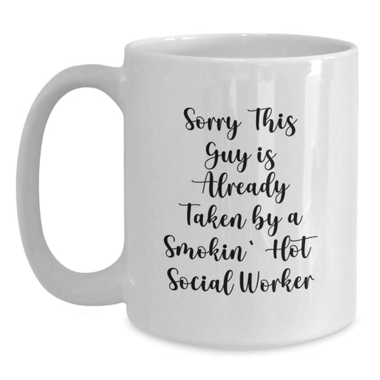 Social Worker Love, Funny White Coffee Mug Gifts from Friends to Social Worker Coworkers on Valentine's - Main