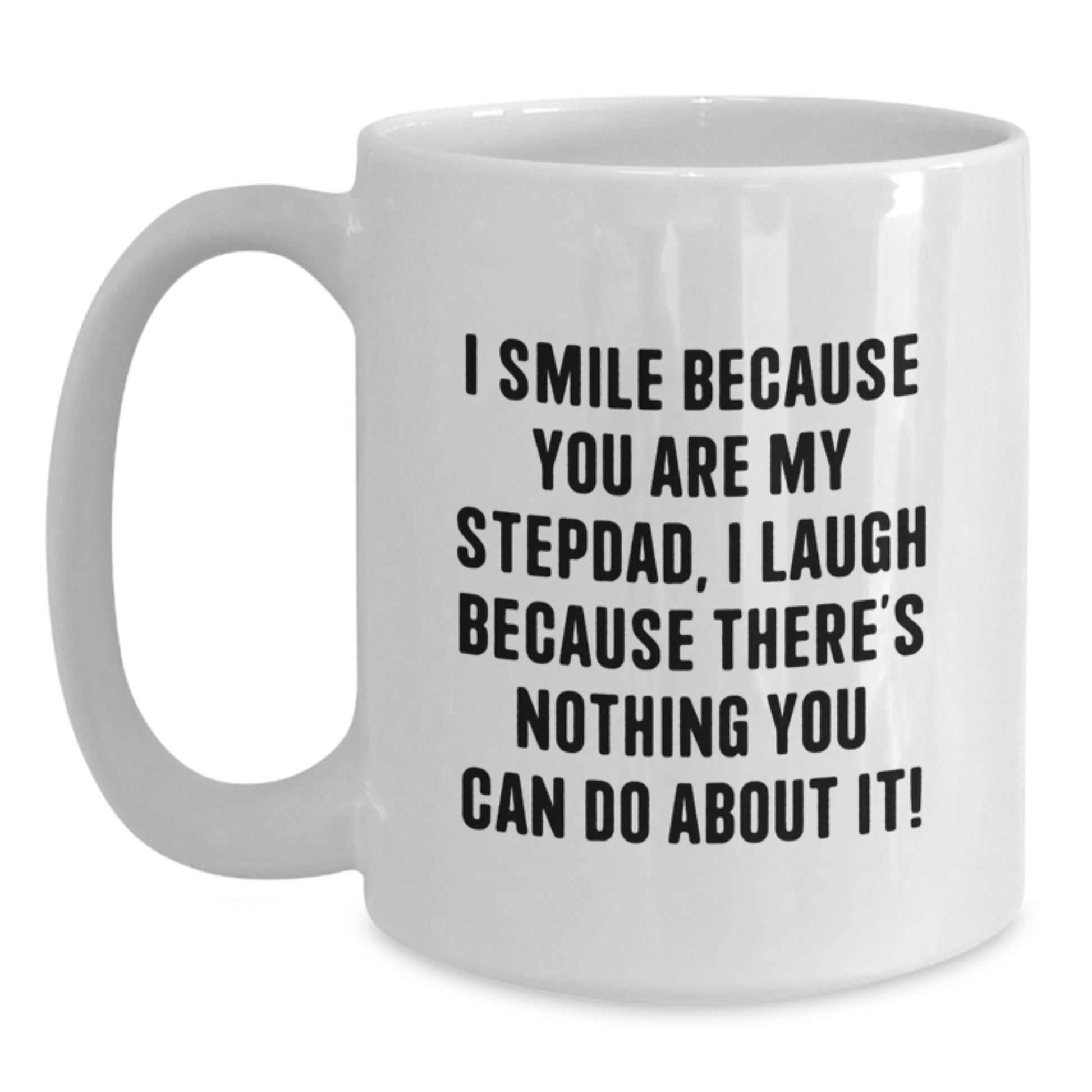 Funny Stepdad Gifts from Family, White Coffee Mug for Stepdad Graduation Unique Gifts - Main