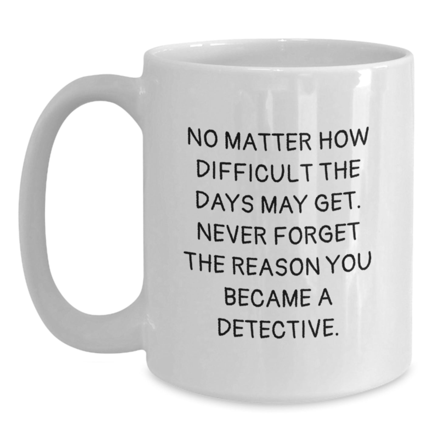 Funny Detective Graduation Gift, White Coffee Mug, Gifts from Family for Men, Women, Friends, Coworkers, Never Forget the Reason You Became a Detective - Main
