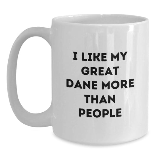 Funny Great Dane Dog Lover Gifts from Friends for Valentine's Unique Great Dane Dog White Coffee Mugs - Main