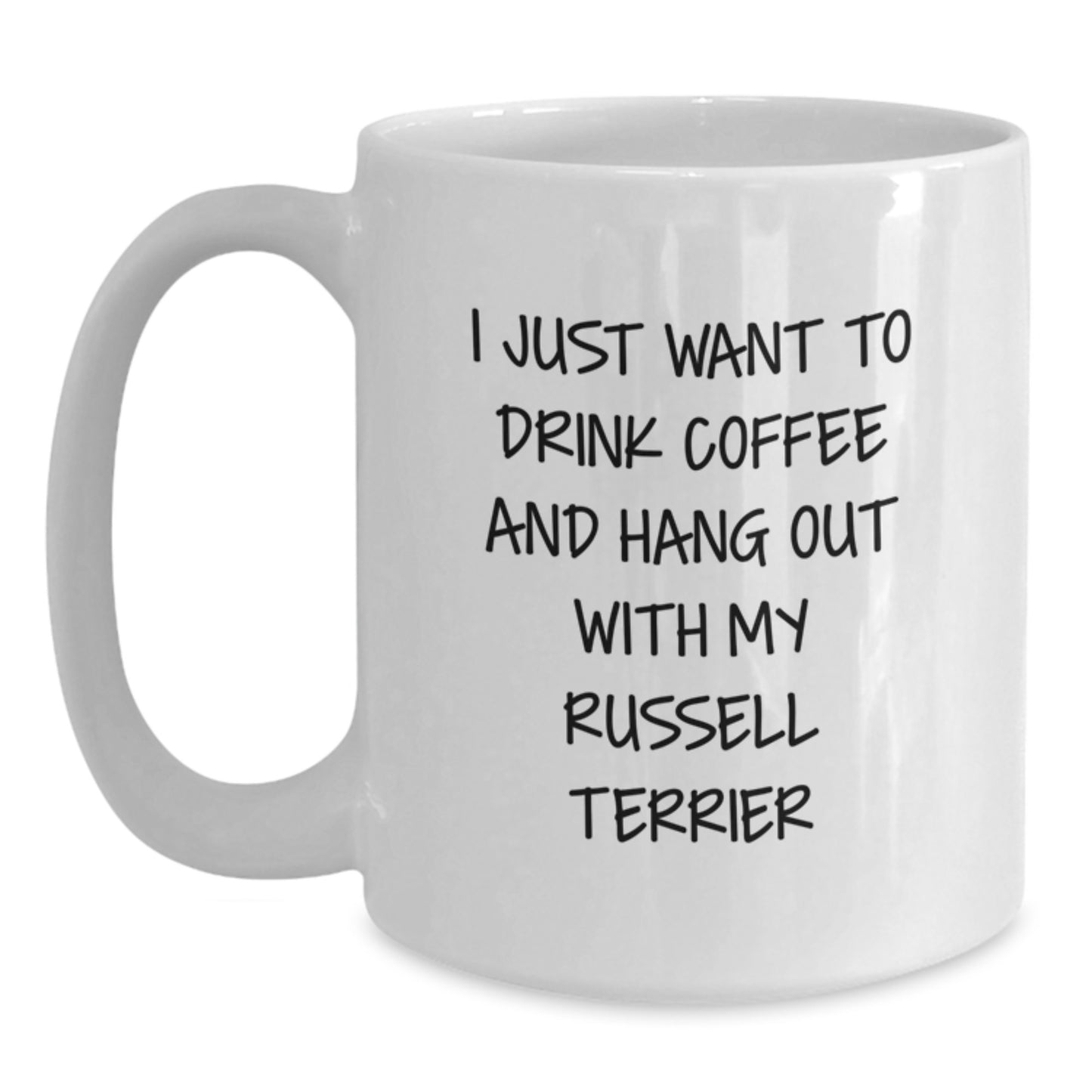 Funny Russell Terrier Dog Lover White Coffee Mug Gifts from Family Friends for Valentine's - Main