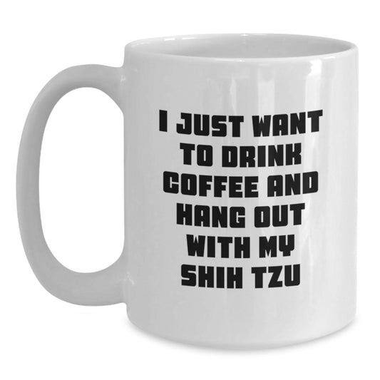 Funny Shih Tzu Dog Lover Gifts, White Coffee Mugs for Valentine's from Friends to Family - Main