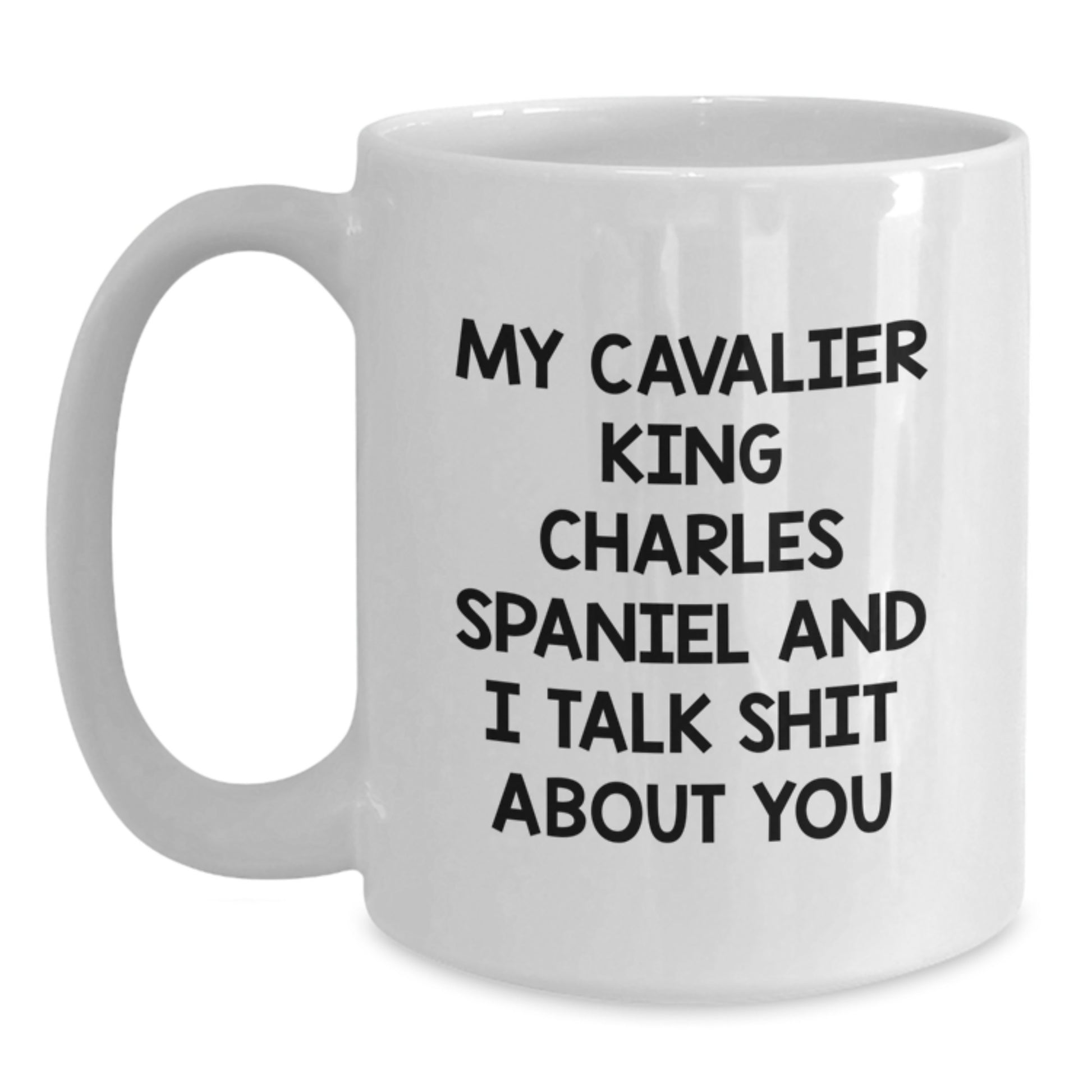 Funny Gifts from Family to Cavalier King Charles Spaniel Dog Lovers, My Cavalier King Charles Spaniel And I Talk Shit About You, White Coffee Mug, Perfect Graduation Unique Gift - Main