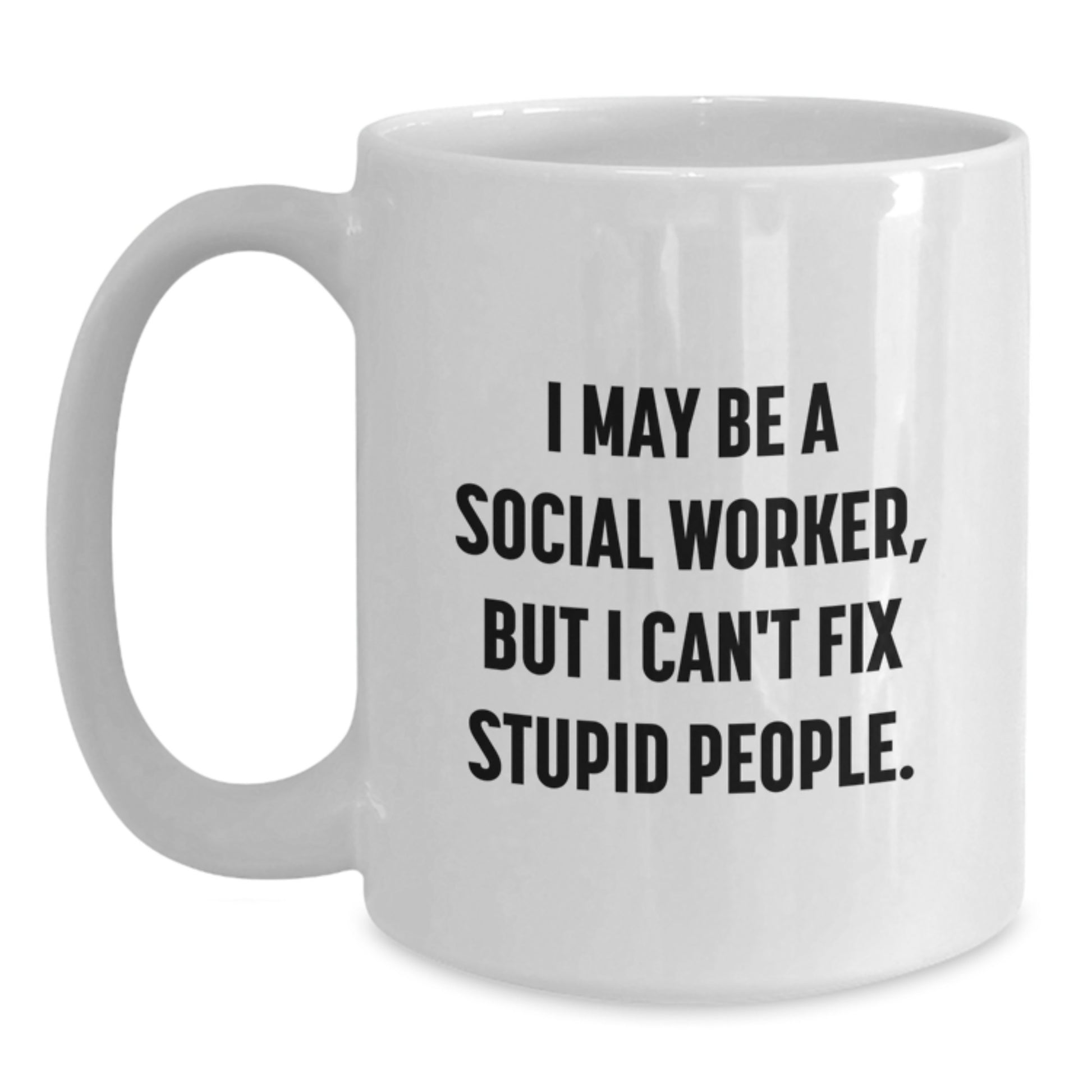 Funny Social Worker Coffee Mug Gifts for Men Women Friends Coworkers from Family, White Coffee Mug for Social Worker, Inspirational Quote for Graduation Unique - Main