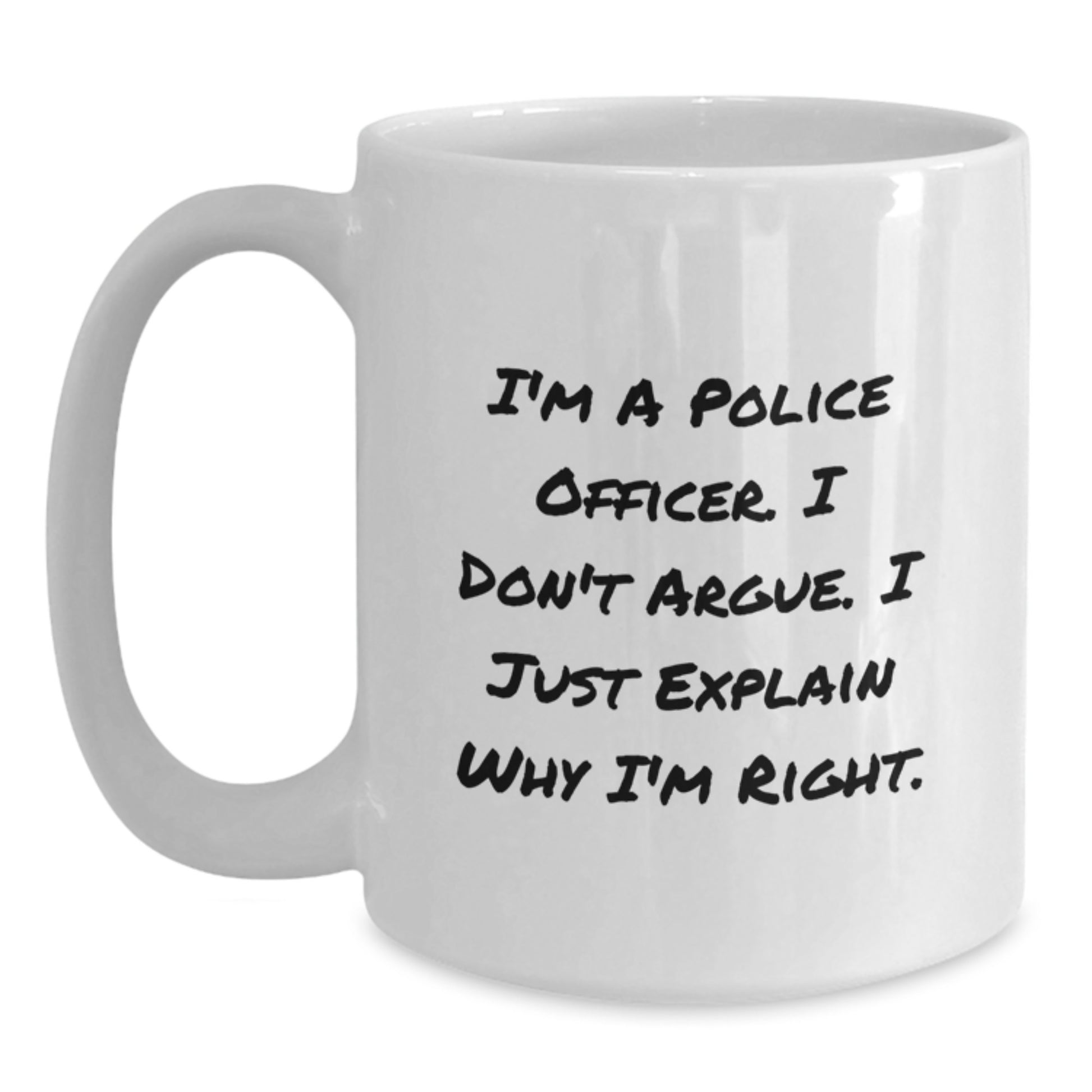 Police Officer White Coffee Mug Keepsake Birthday Gift for Him Ceramic - Main