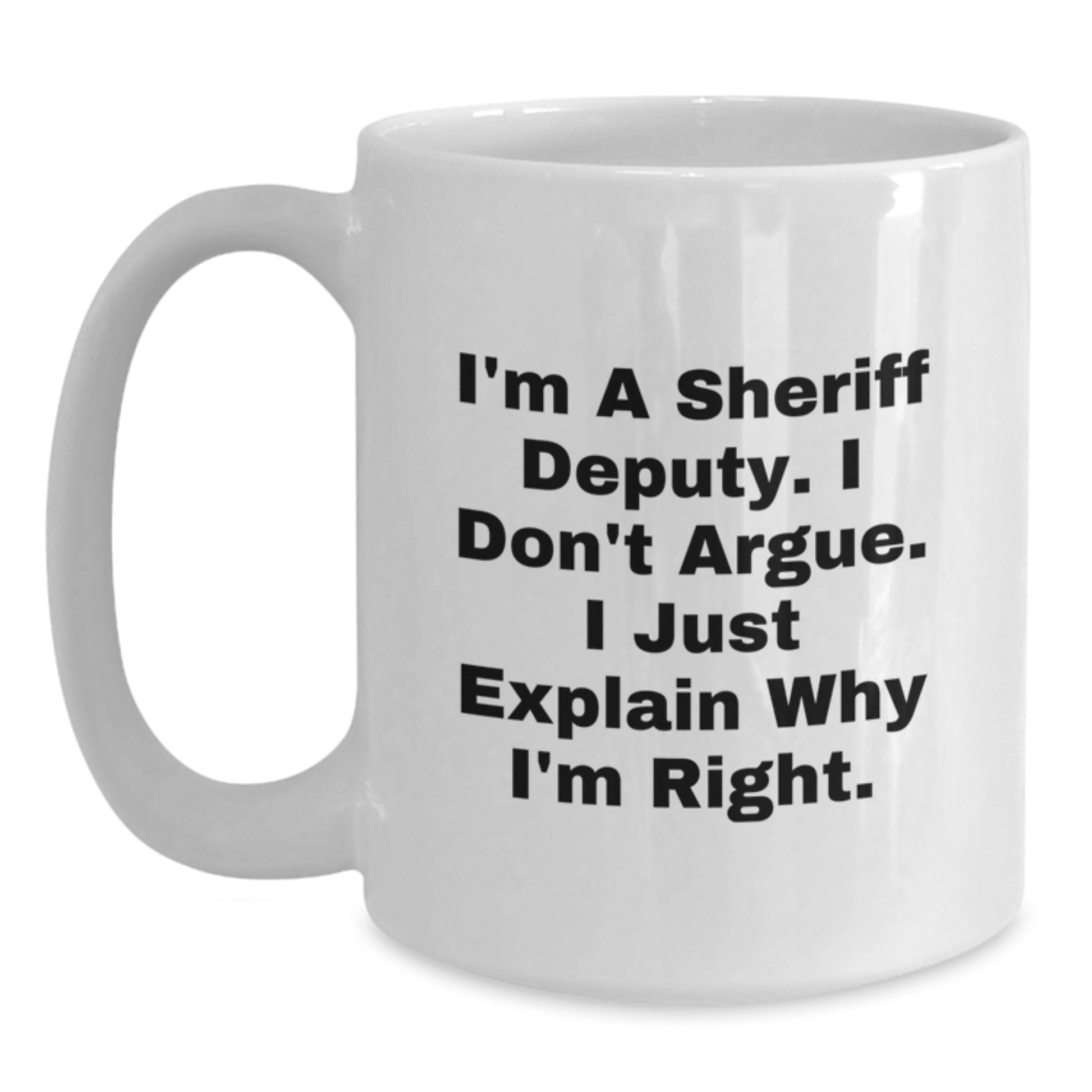 Funny Sheriff Deputy Gifts for Mom on Mother's Day, Unique White Coffee Mug from Family to Sheriff Deputy Lover - Main