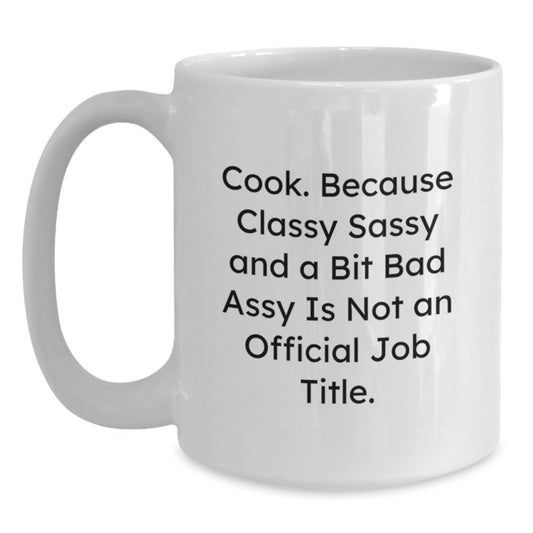 Birthday Gift Cook White Coffee Mug for Her Present, 11oz and 15oz - Main