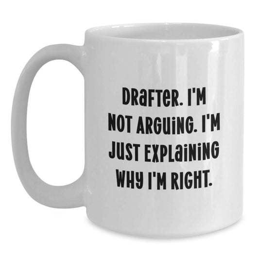 Funny Drafter White Coffee Mug Gifts for Him from Friends on Mother's Day - Main