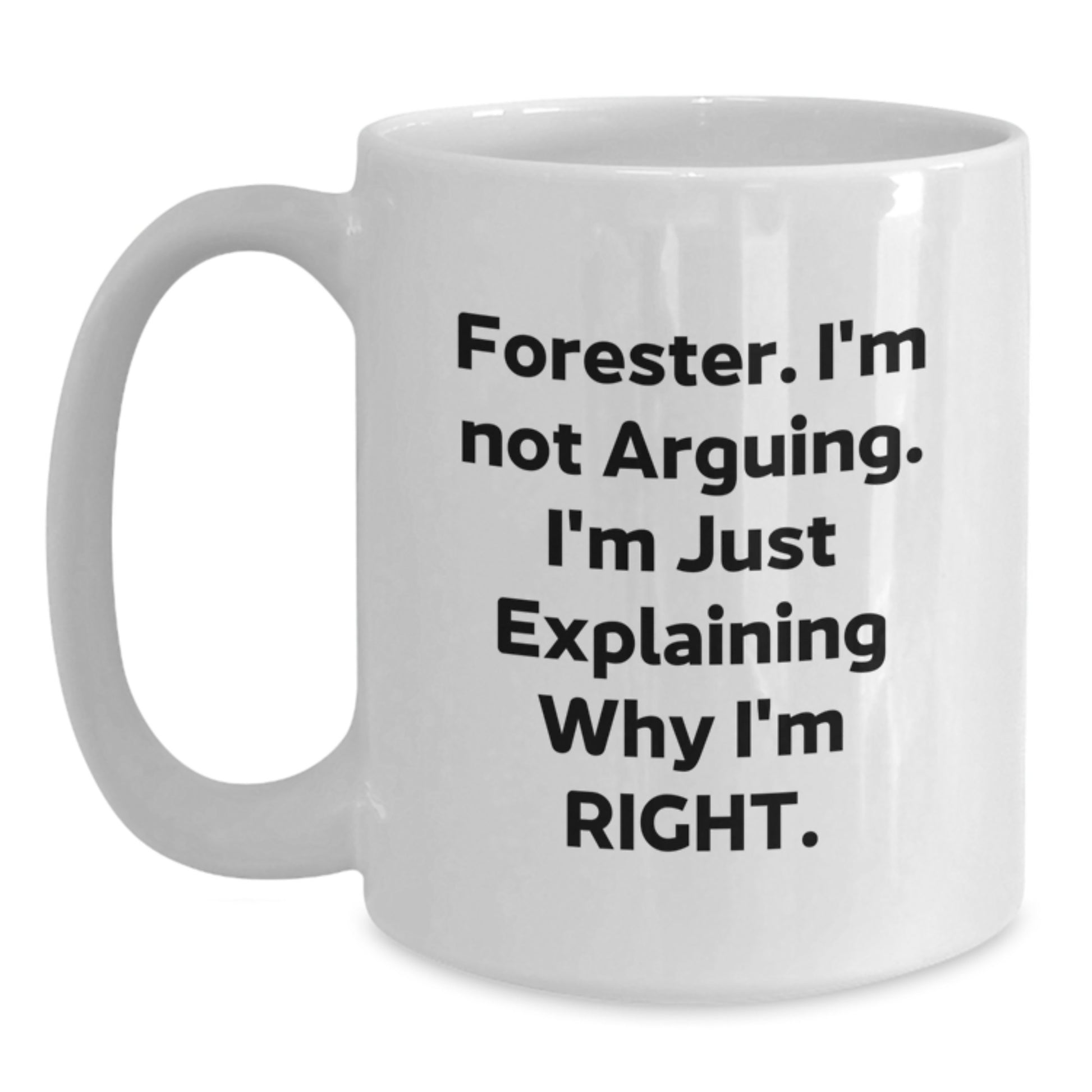 Funny Forester White Coffee Mugs, Gifts from Friends, Perfect Birthday Unique Gifts for Forester Enthusiasts, 11oz or 15oz Capacity - Main