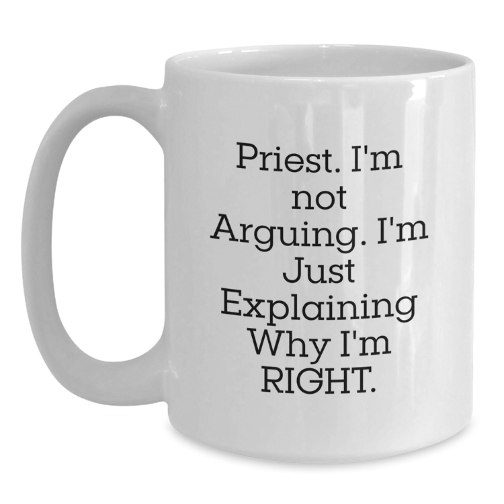 Priest Keepsake White Coffee Mug for Him Birthday Gift Ceramic 11oz - Main