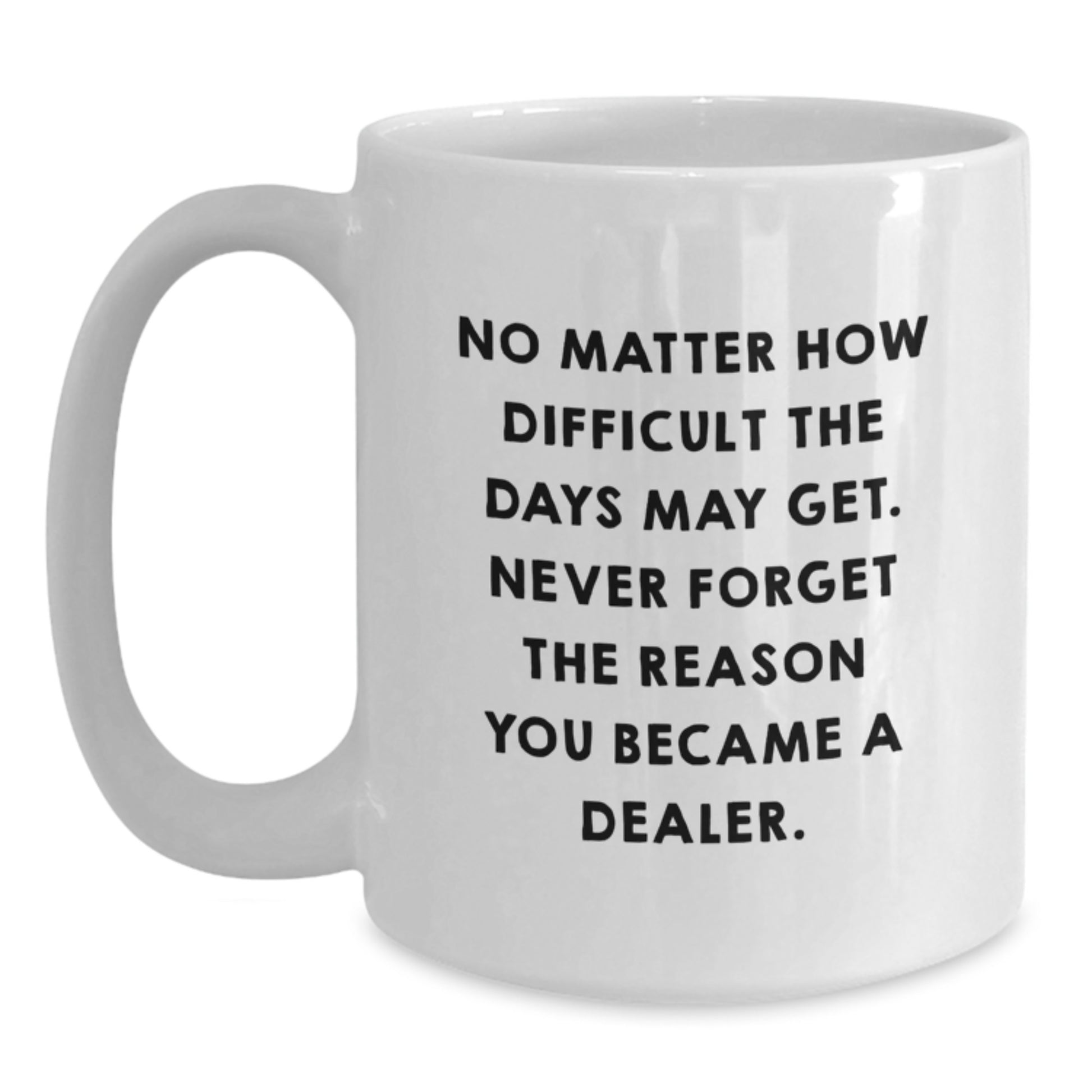 Funny Motivational White Coffee Mugs Gifts for Dealers from Friends - Inspiring Quote for Graduation - Main