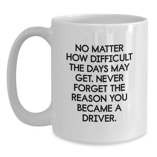 Driver Gifts from Friends, Inspirational White Coffee Mug for Driver Men, Graduation Unique Gift for Driver Friends - Main