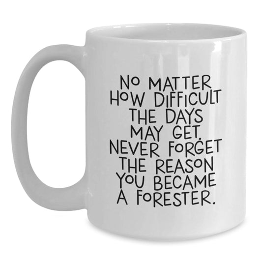 Unique Forester Gifts from Friends, Funny Inspirational White Coffee Mug for Graduation, Forester Enthusiast Quote Lover Mug Gifts for Women, Men, Family, Friends - Main