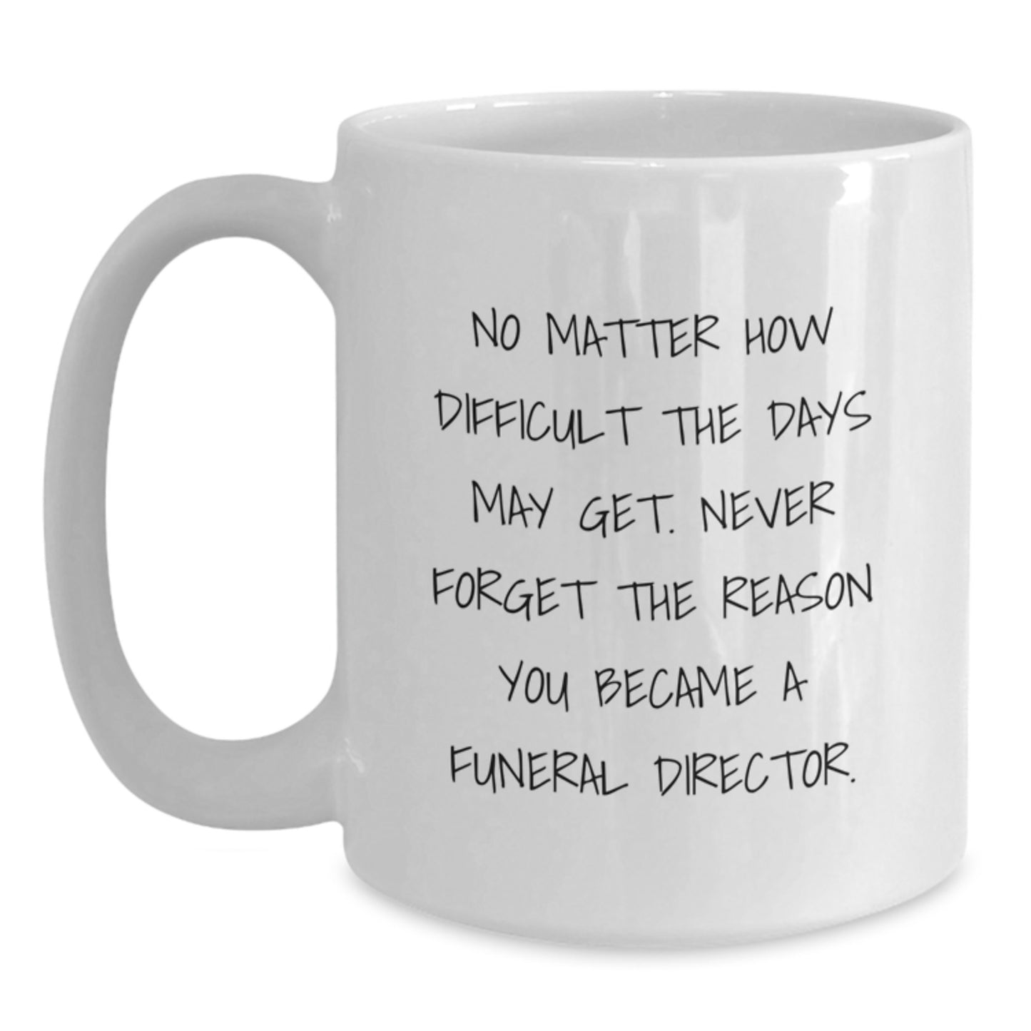 Funny Funeral Director Gifts from Friends, Inspirational White Coffee Mug for Graduation, Never Forget Why You Became a Funeral Director - Main