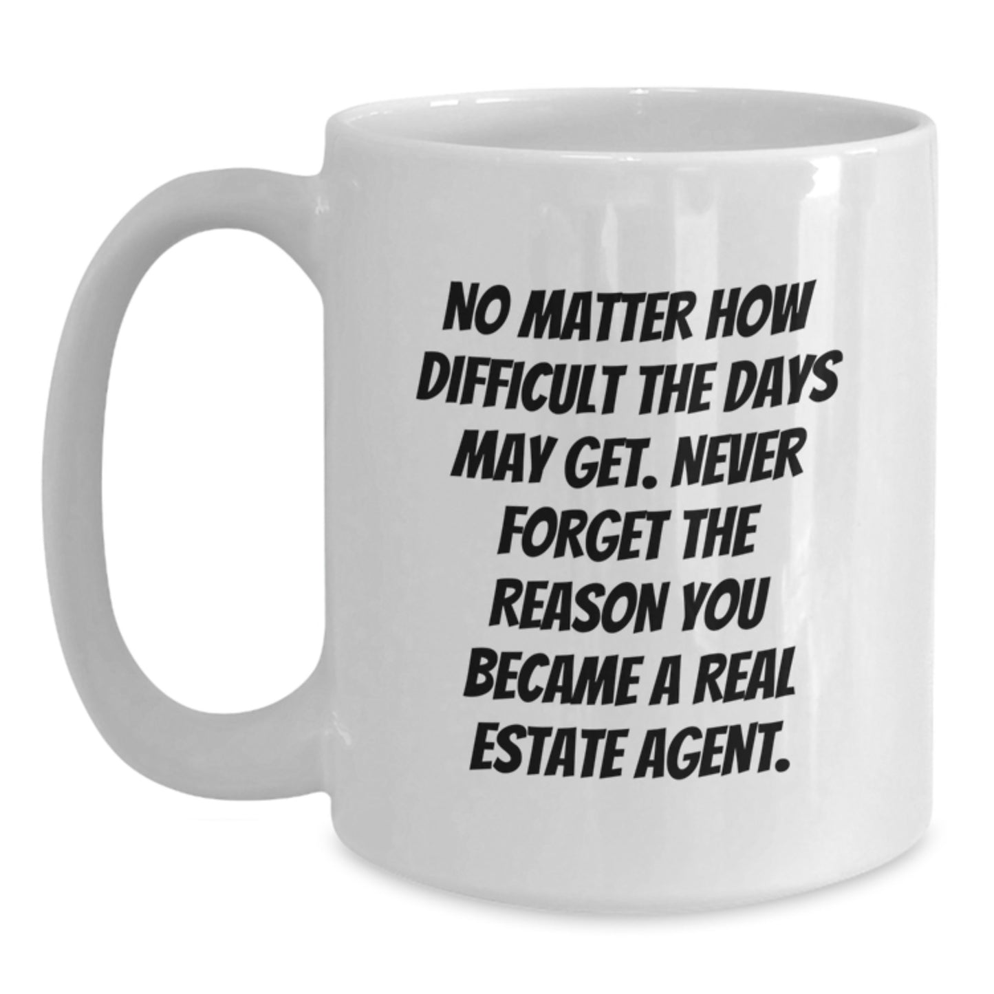 Gifts from Family, Friends, or Coworkers for Real Estate Agent, Unique Graduation Keepsake White Coffee Mug - Never Forget The Reason You Became A Real Estate Agent - Main