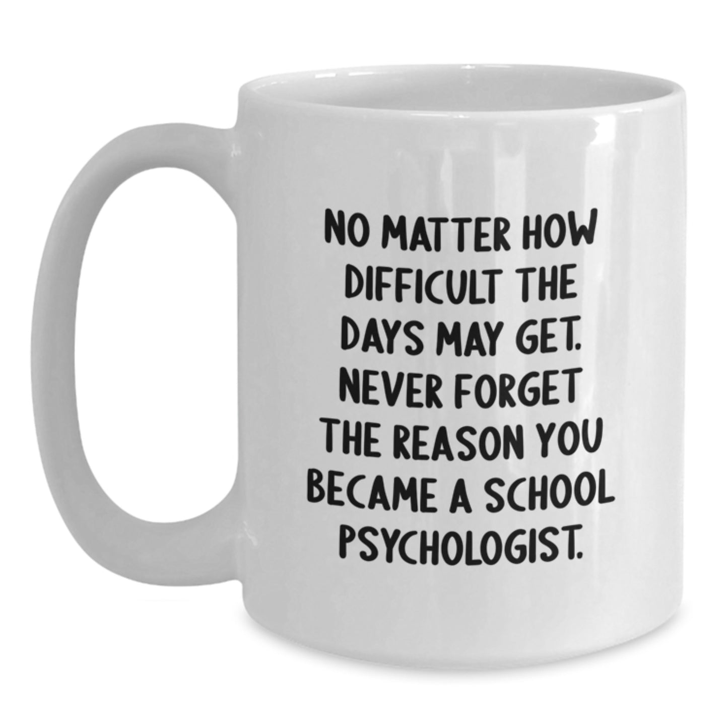Inspirational Gifts from Friends for School Psychologist Graduation White Coffee Mug, Never Forget The Reason You Became A School Psychologist, Funny Quote - Main