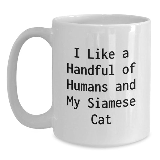 Siamese Cat Lover Gifts from Friends, Birthday Unique Siamese Cat Mugs for Women, Funny Quote White Coffee Mug - Main