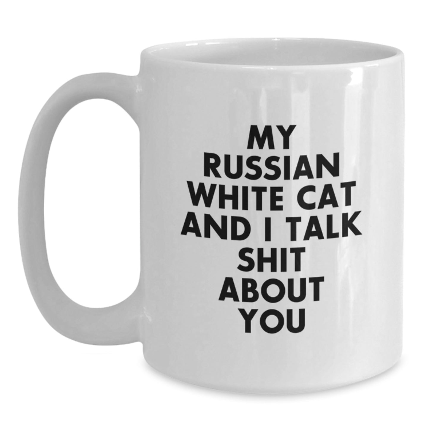 Russian White Cat Keepsake Mug for Him Premium Surprise Birthday Gift - Main