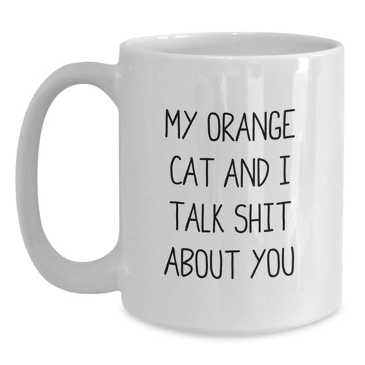 Funny Orange Cat White Coffee Mugs for Dad, Gifts from Men to Orange Cat Lovers on Father's Day - Main