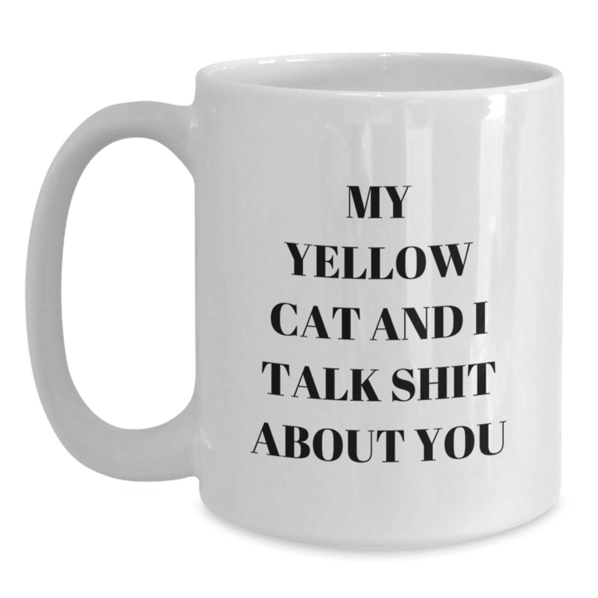 Funny Yellow Cat White Coffee Mug - Gifts from Men to Friends, Perfect for Yellow Cat Lovers on Father's Day - Main