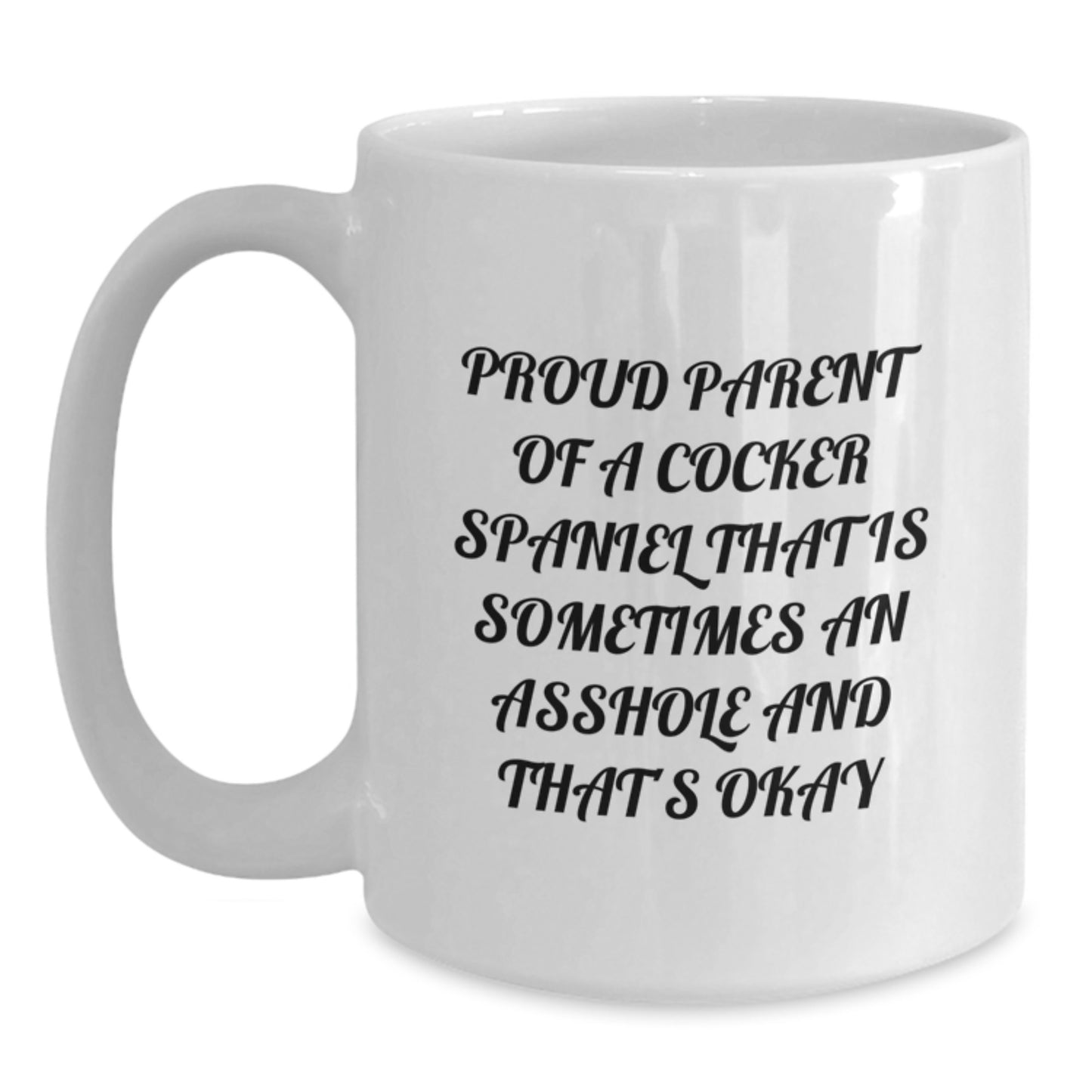 Funny Cocker Spaniel Dog Graduation Unique Gifts for Cocker Spaniel Dog Lovers from Friends and Family - Proud Parent White Coffee Mug - Main