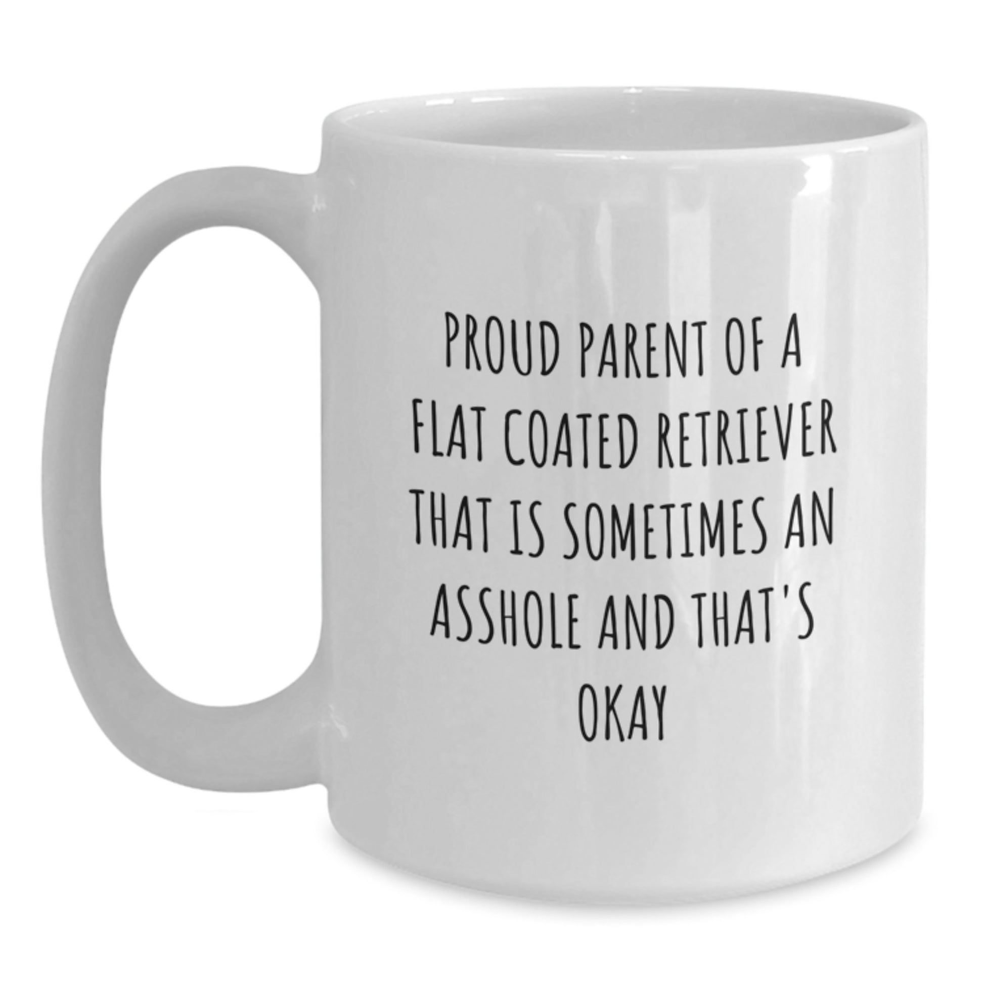 Funny Flat Coated Retriever Dog Mom Dad Gifts from Men Friends Family - White Coffee Mug with Proud Parent Quote - Main