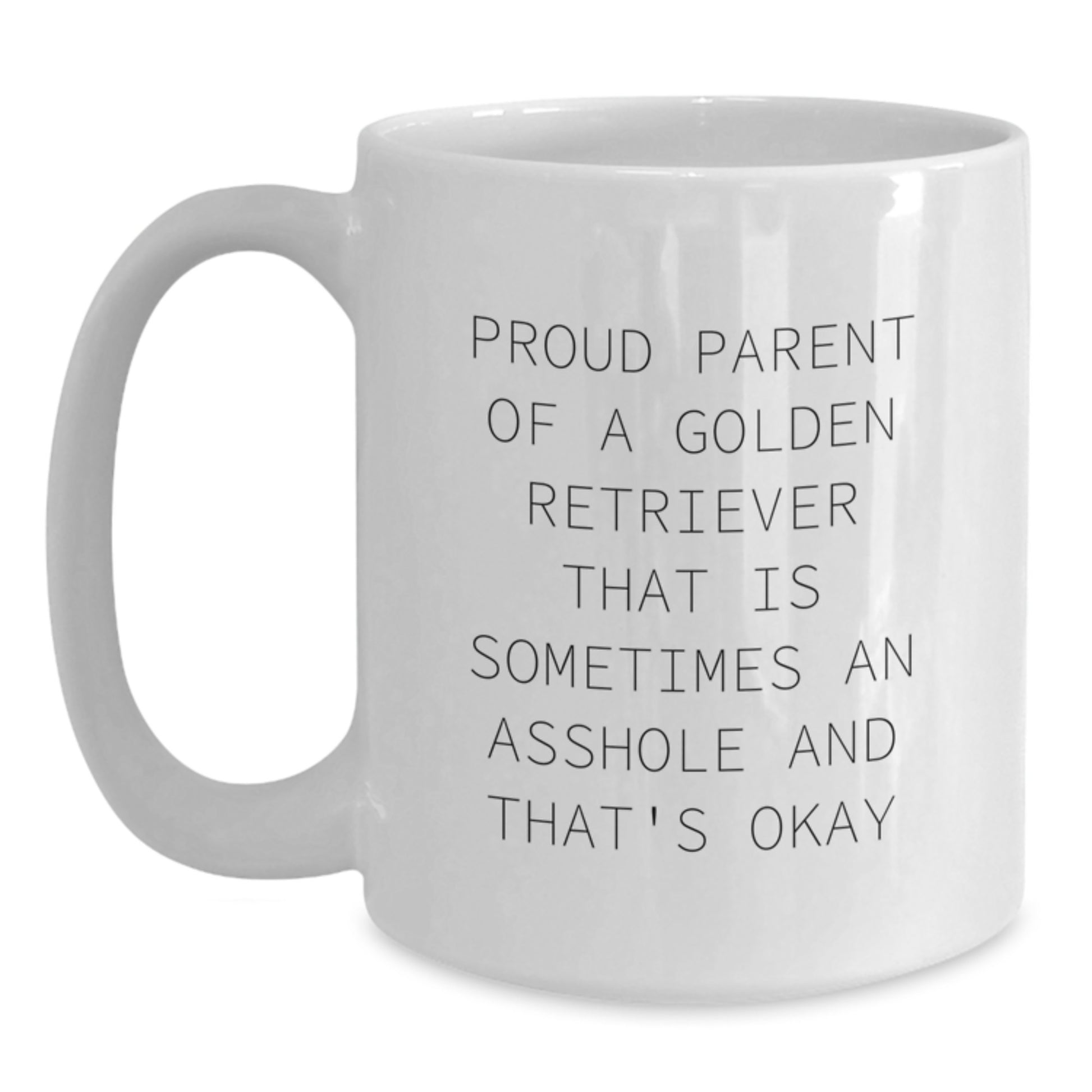 Funny Golden Retriever Dog Gifts for Mom, White Coffee Mugs from Men, Proud Parent Mug - Main