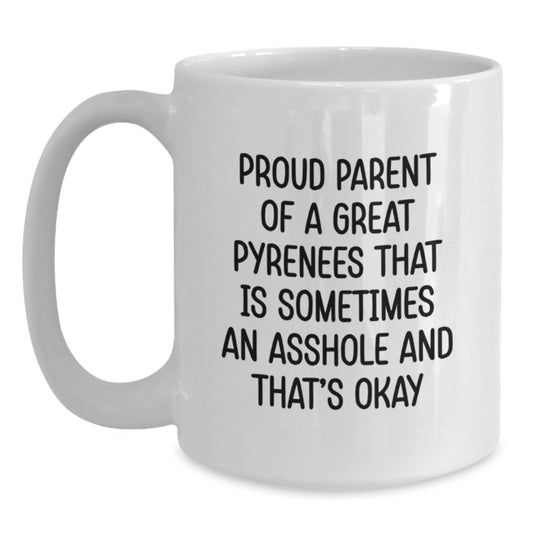 Funny Great Pyrenees Dog Gifts from Proud Parents - White Coffee Mug for Great Pyrenees Dog Lovers - Great Pyrenees Dog Graduation Unique Gifts - Main