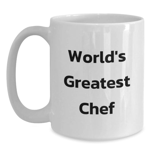 Funny Chef Gifts for Mom from Family White Coffee Mug Best Inspirational Quote for World's Greatest Chef, Unique Mother's Day Unique Gifts for Chef Friends Coworkers - Main