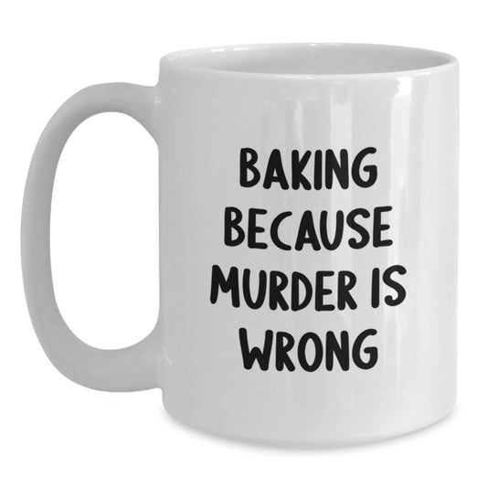 Baking Enthusiast Gifts from Friends - Funny White Coffee Mug - Graduation Unique Baking Mug for Women Men Friends - Main