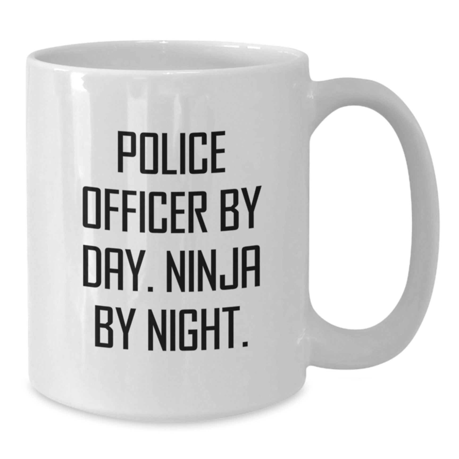 Police Officer Gifts for Valentine's, Funny White Coffee Mug, Police Officer By Day. Ninja By Night. from Friend - Additional