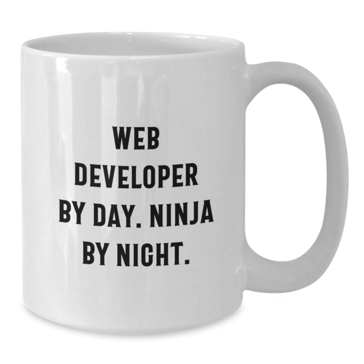 Funny Web Developer Gifts from Friends for Men, White Coffee Mug, Web Developer By Day. Ninja By Night. - Additional