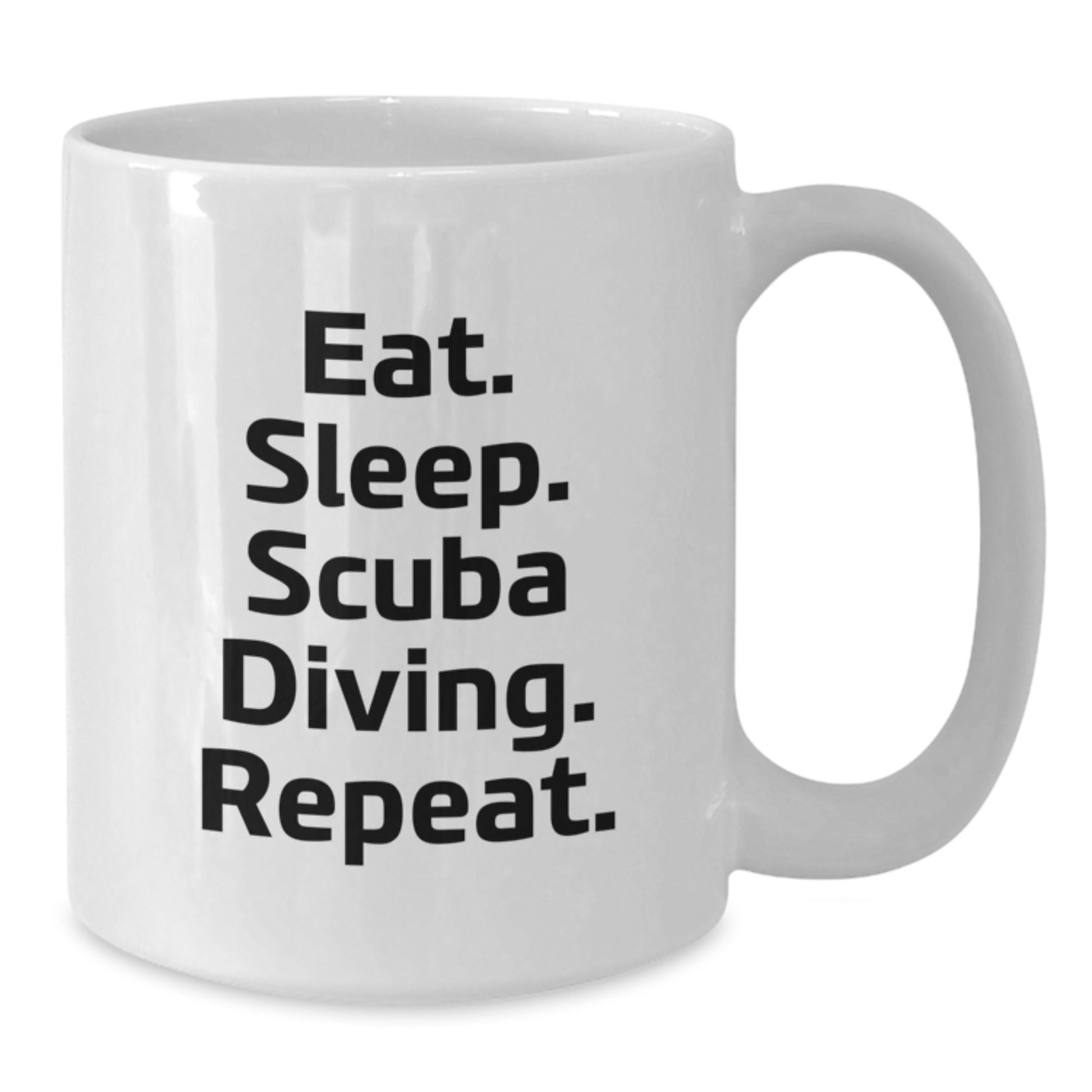 Funny Scuba Diving Gifts from Men, Friends or Family - White Coffee Mug, Eat. Sleep. Scuba Diving. Repeat. For Scuba Diving Enthusiasts - Additional