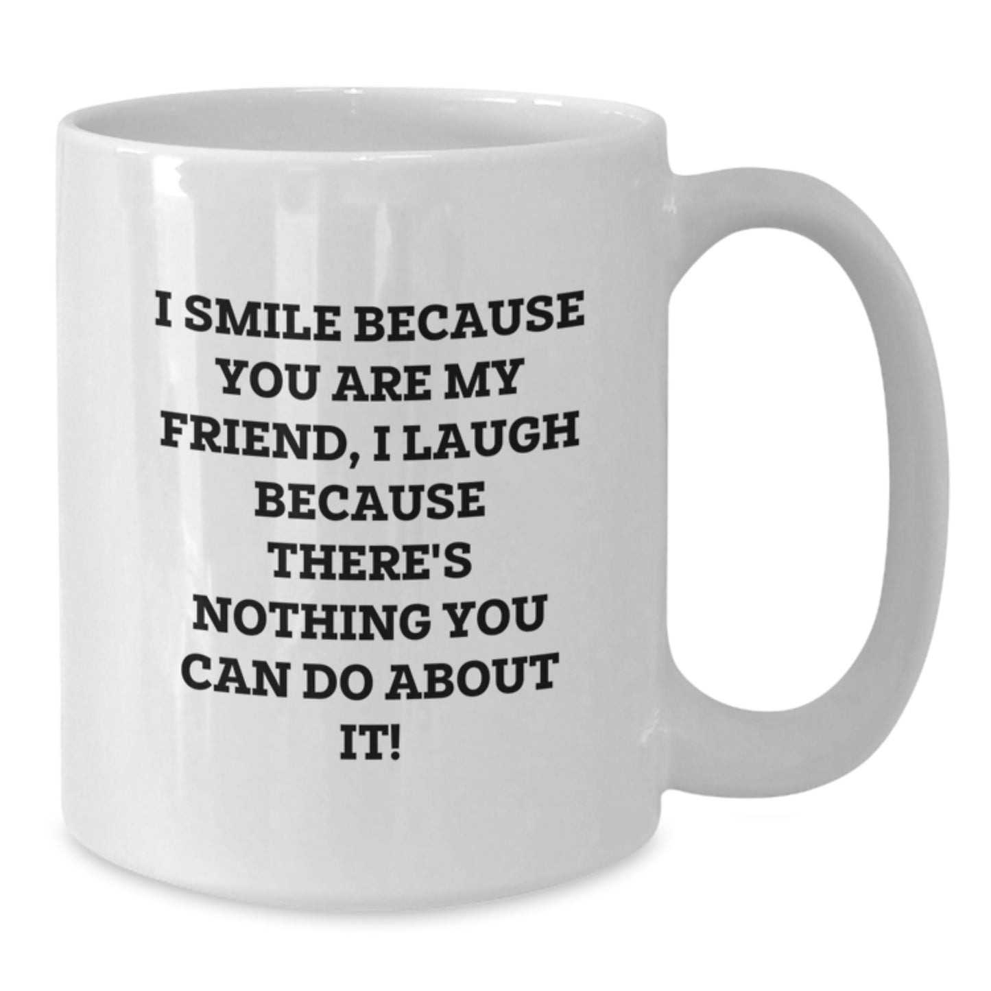 Funny White Coffee Mugs for Friends, Unique Gifts from Men, Women, Friends, Coworkers on Valentine's - I Smile Because You Are My 'Friend', I Laugh Because There's Nothing You Can Do About It! - Additional