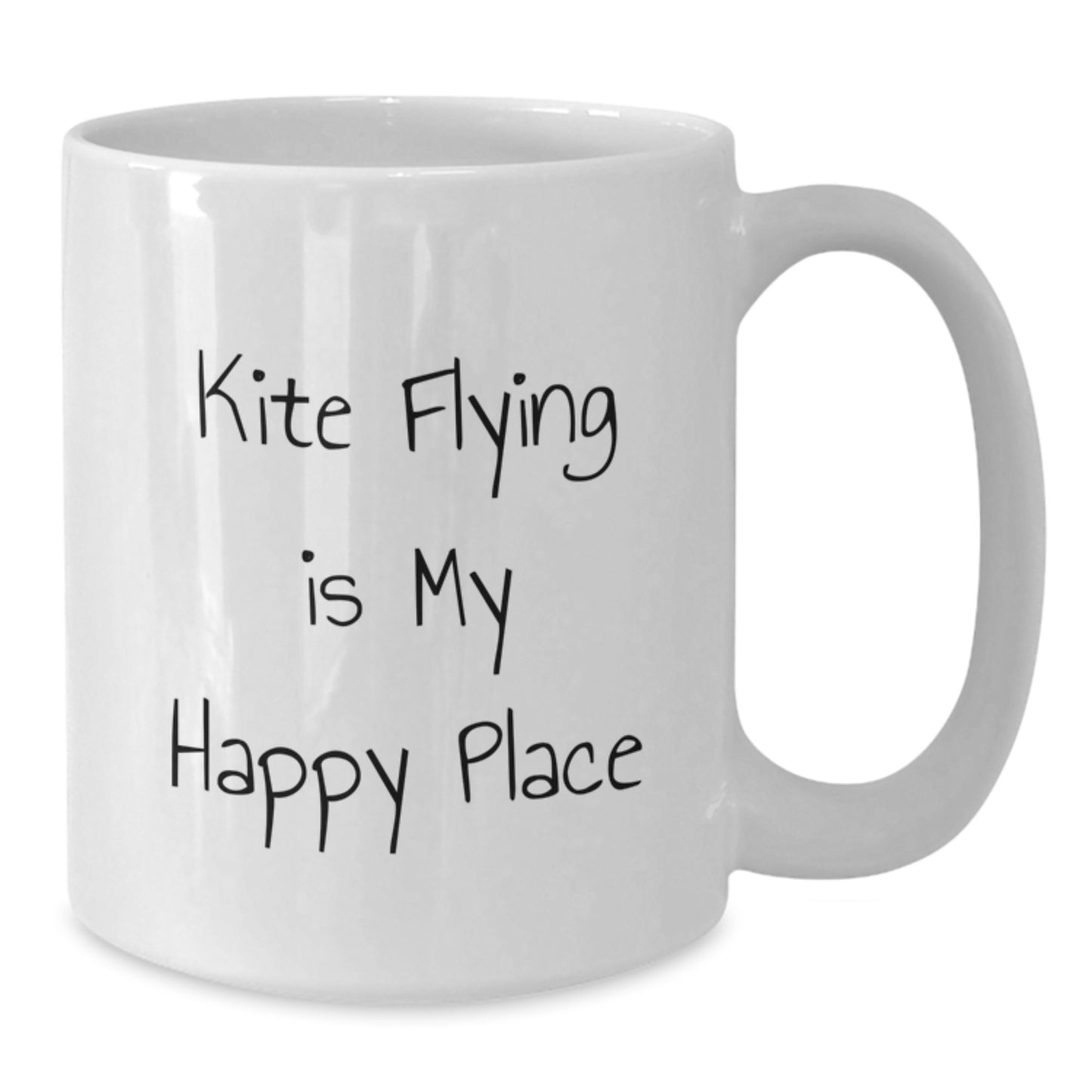 Funny Kite Flying Gifts from Men to Friends for Birthday - Kite Flying Is My Happy Place White Coffee Mug - Additional