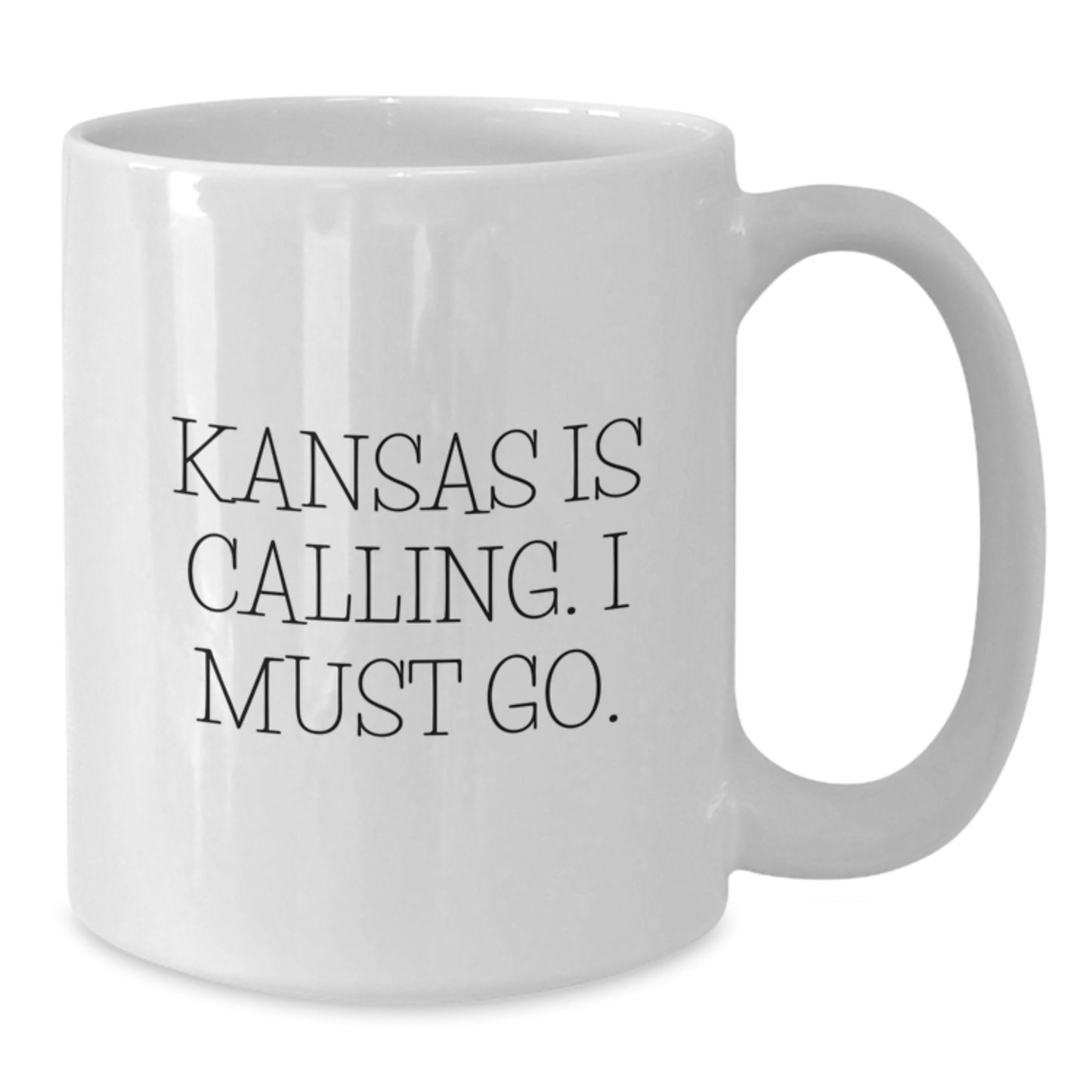 Funny Kansas State Gifts from Men to Friends, Cute White Coffee Mug for Birthday Unique Gifts, Inspirational Quote - 'Kansas Is Calling. I Must Go.' - Additional