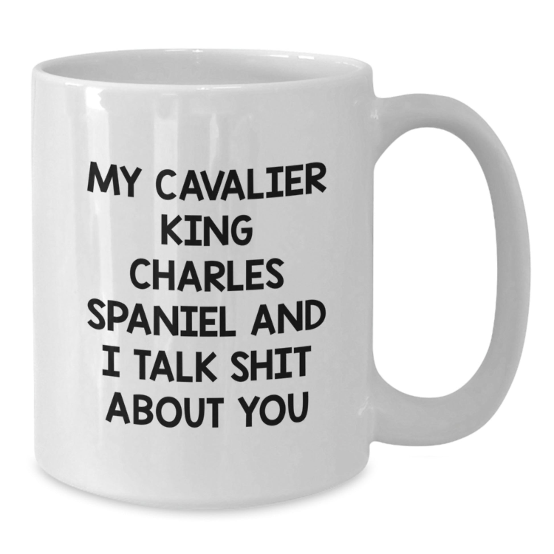 Funny Gifts from Family to Cavalier King Charles Spaniel Dog Lovers, My Cavalier King Charles Spaniel And I Talk Shit About You, White Coffee Mug, Perfect Graduation Unique Gift - Additional